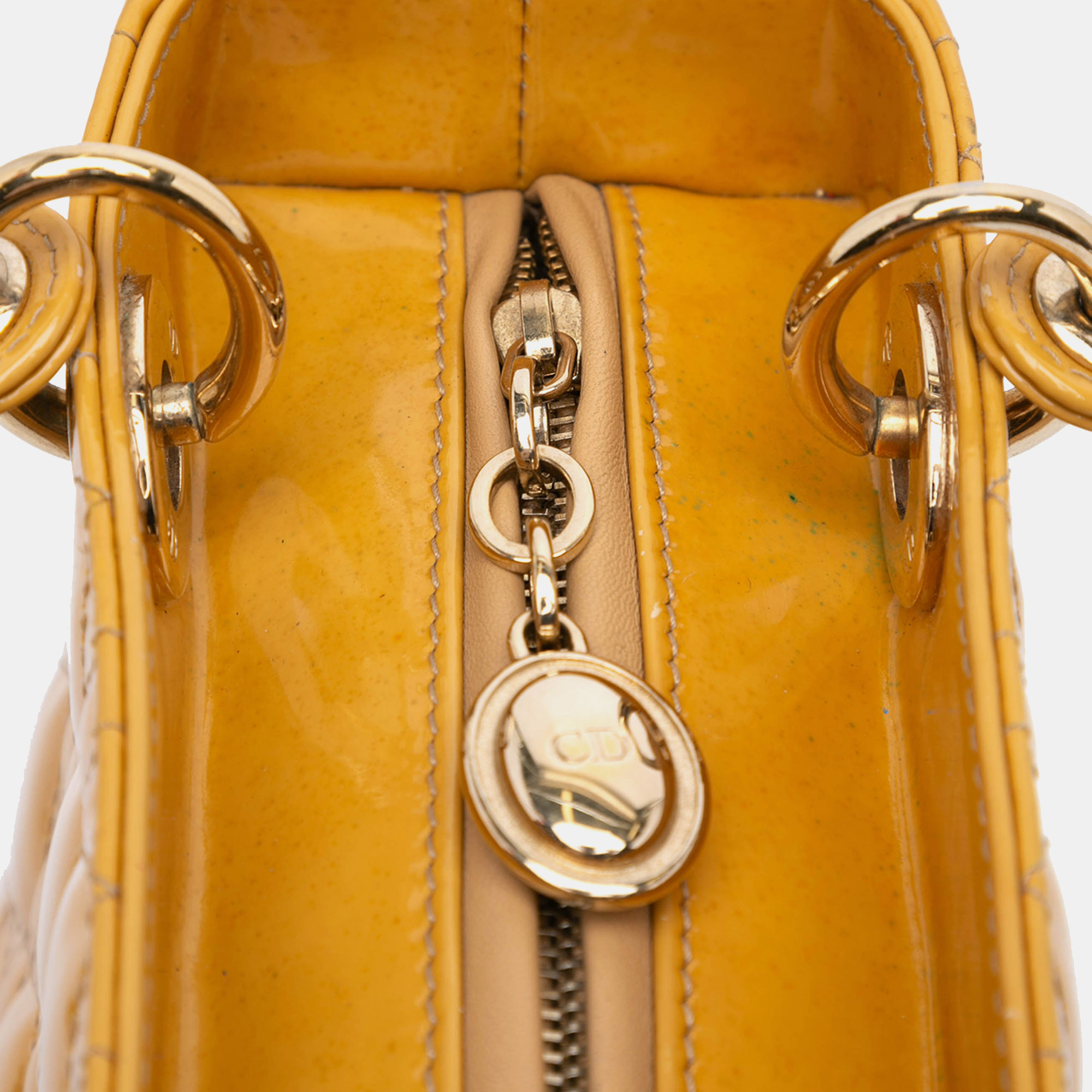 Dior Brown Medium Patent Cannage Lady Dior 