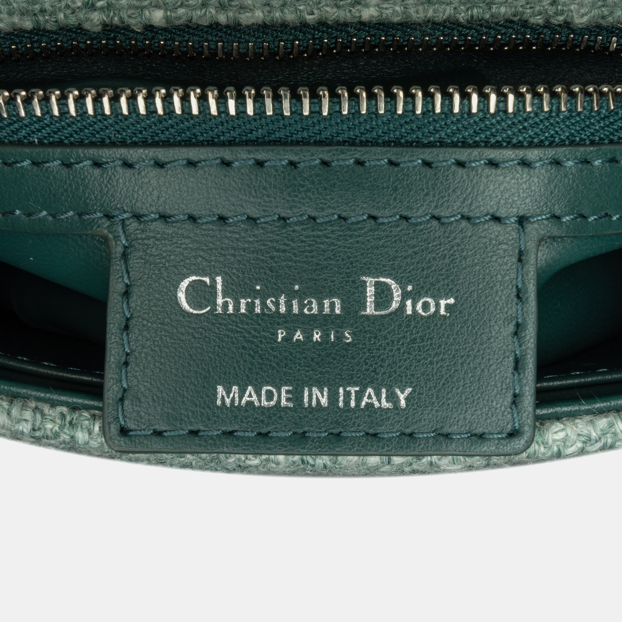 Dior Green Small Tweed Macrocannage Caro Bag 