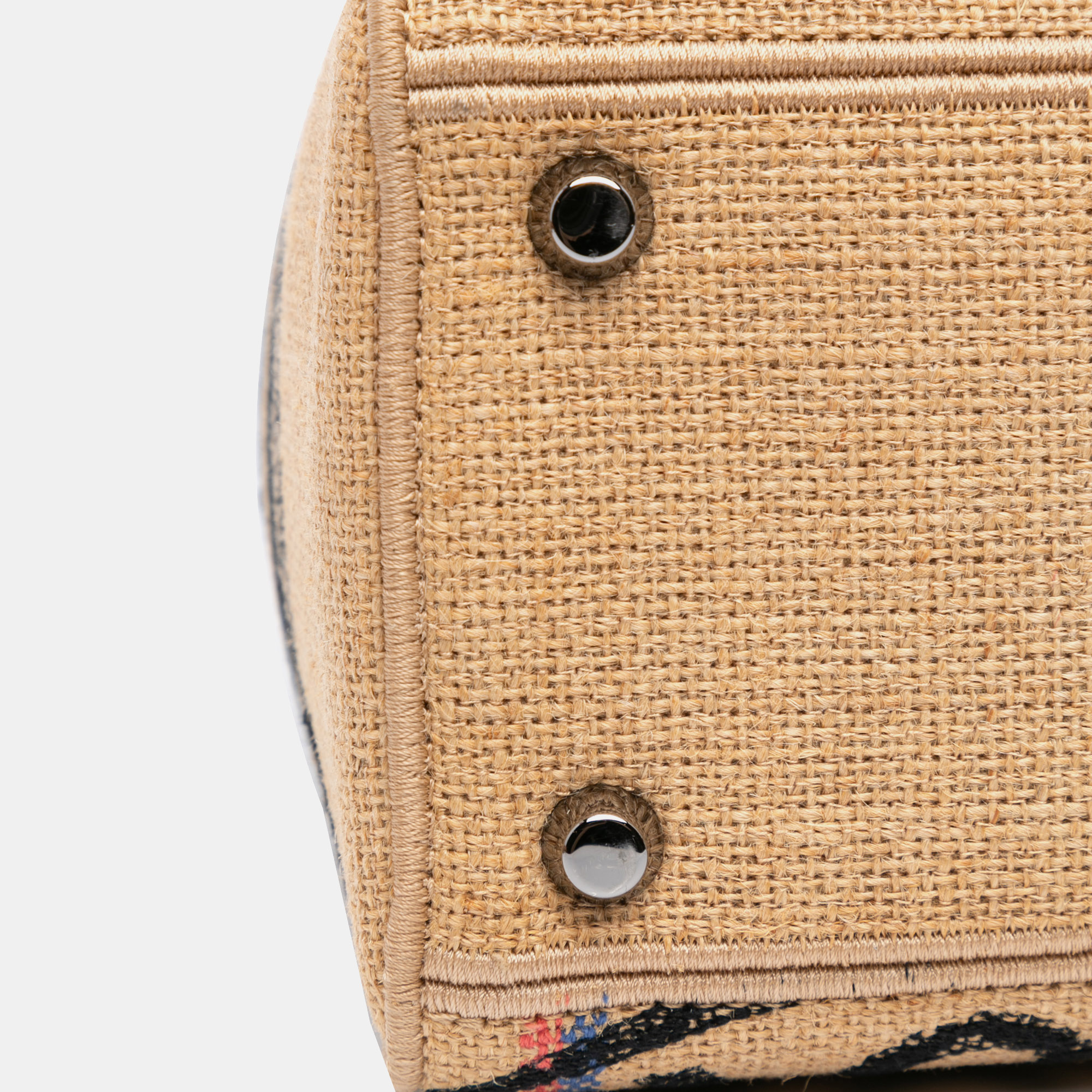 Dior Brown Medium Canvas Jute Embroidered Lady D Lite 