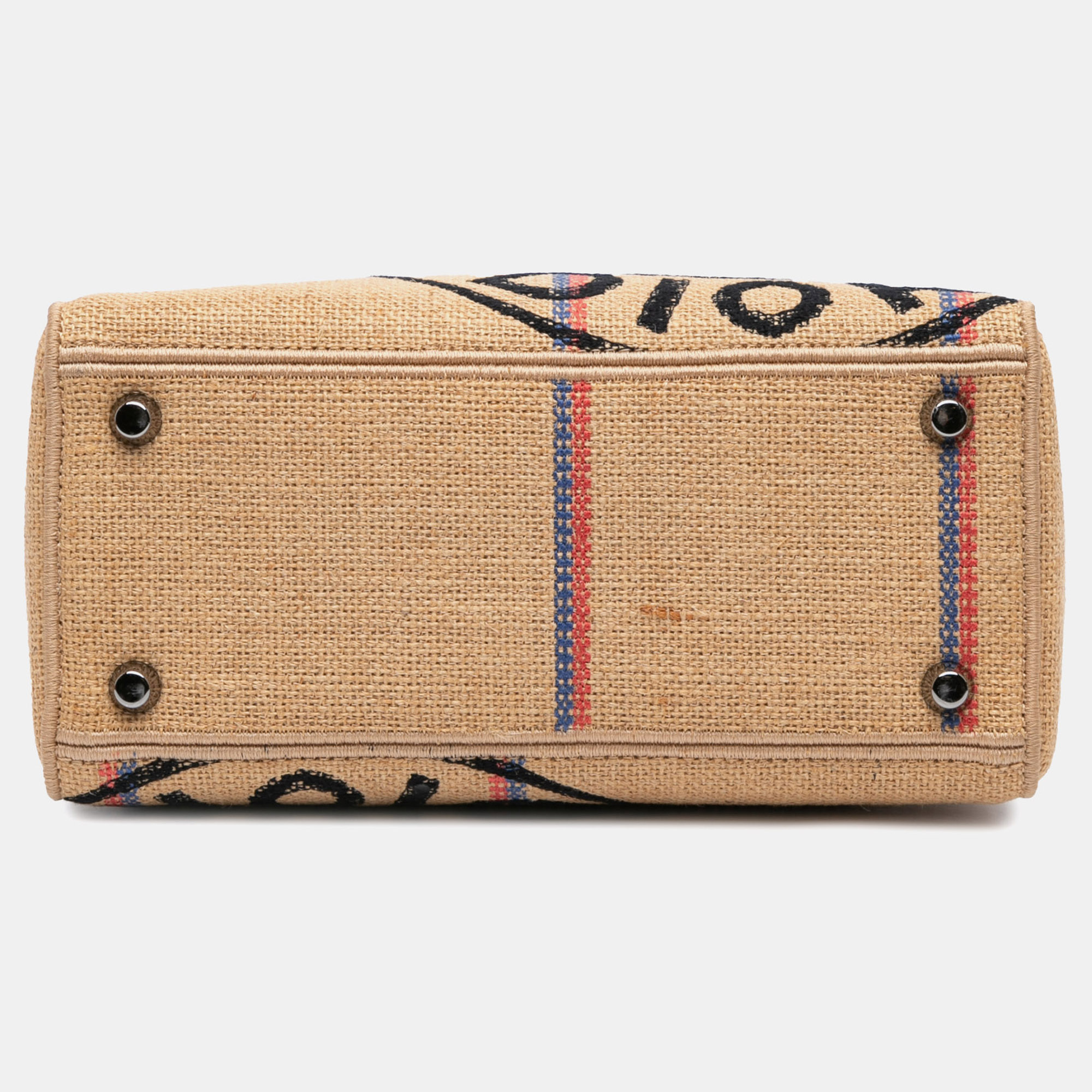 Dior Brown Medium Canvas Jute Embroidered Lady D Lite 