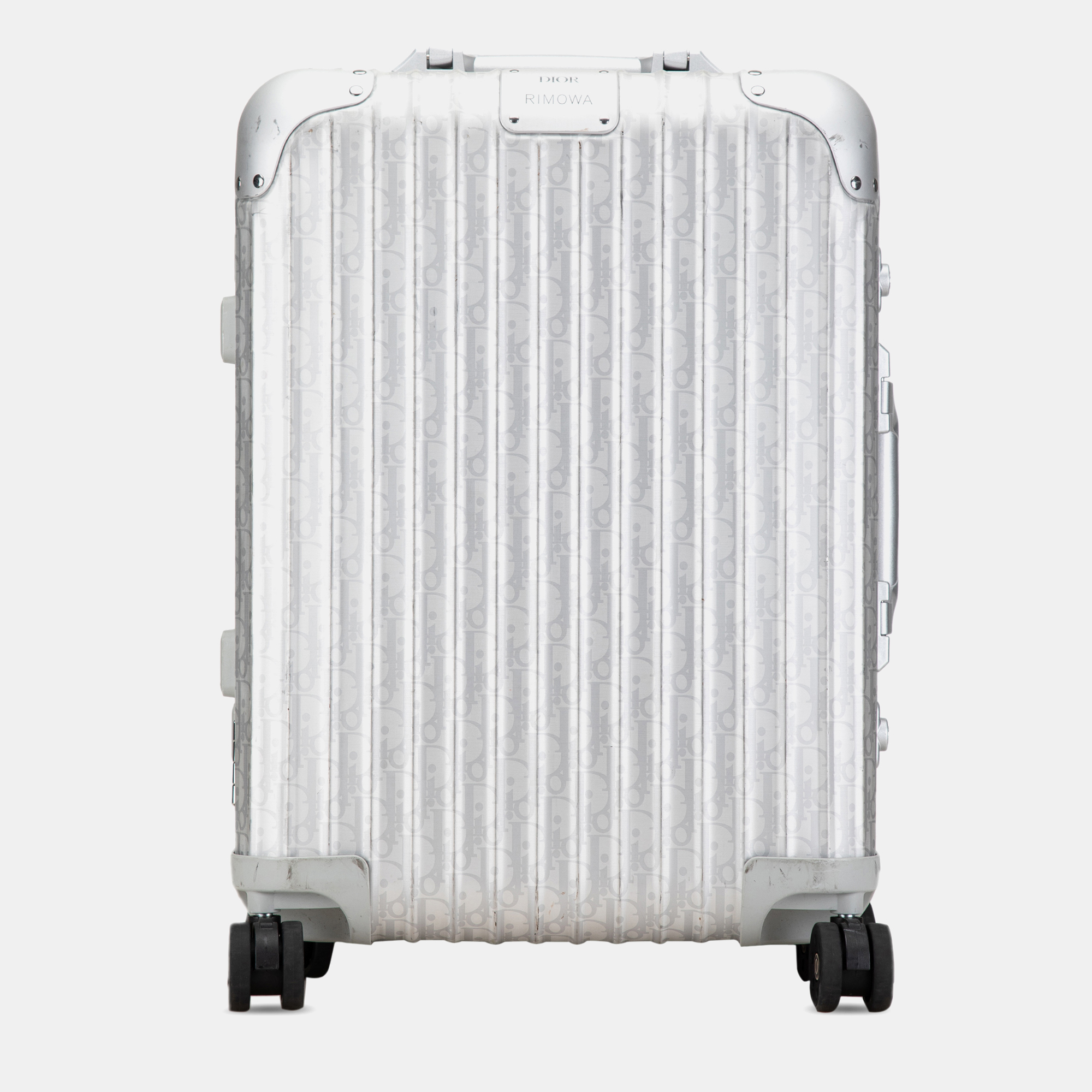 

Dior Silver Rimowa Oblique Aluminum Gradient Cabin Luggage