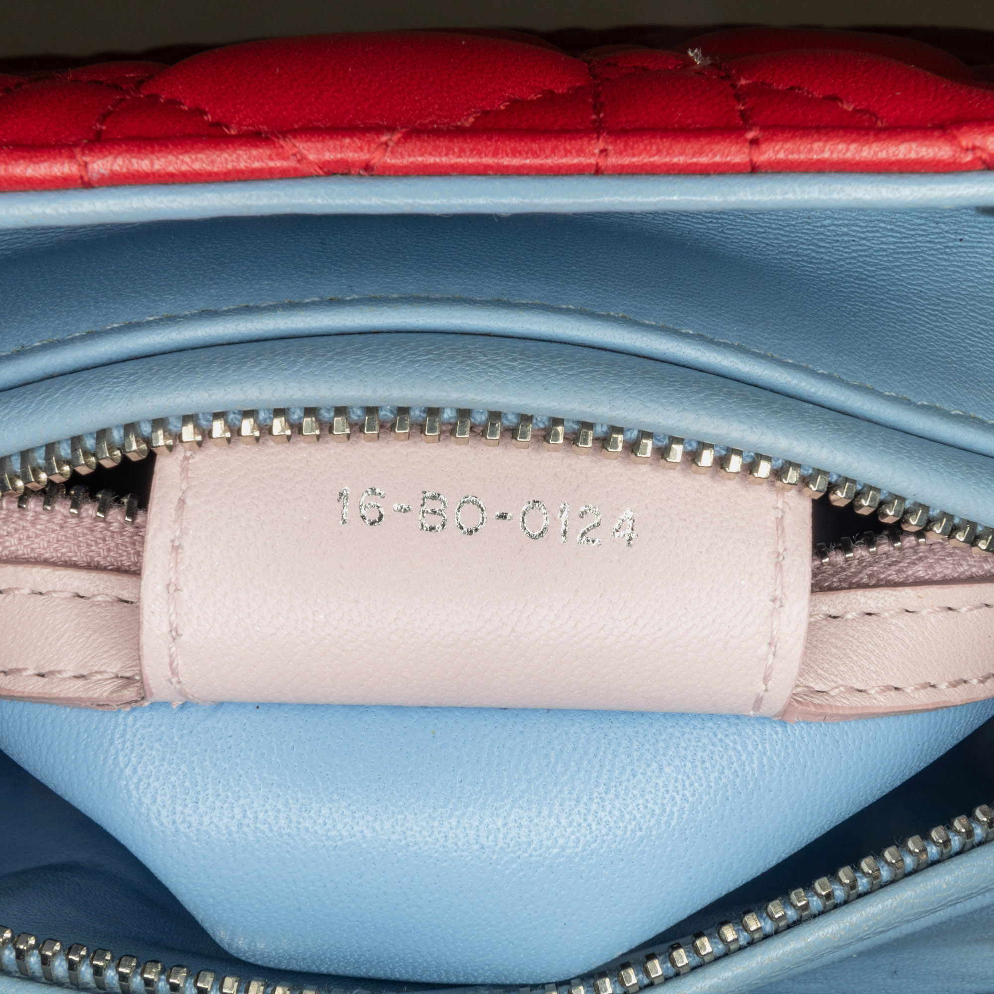 Dior Red Medium Tricolor Lambskin Cannage Lady Dior 