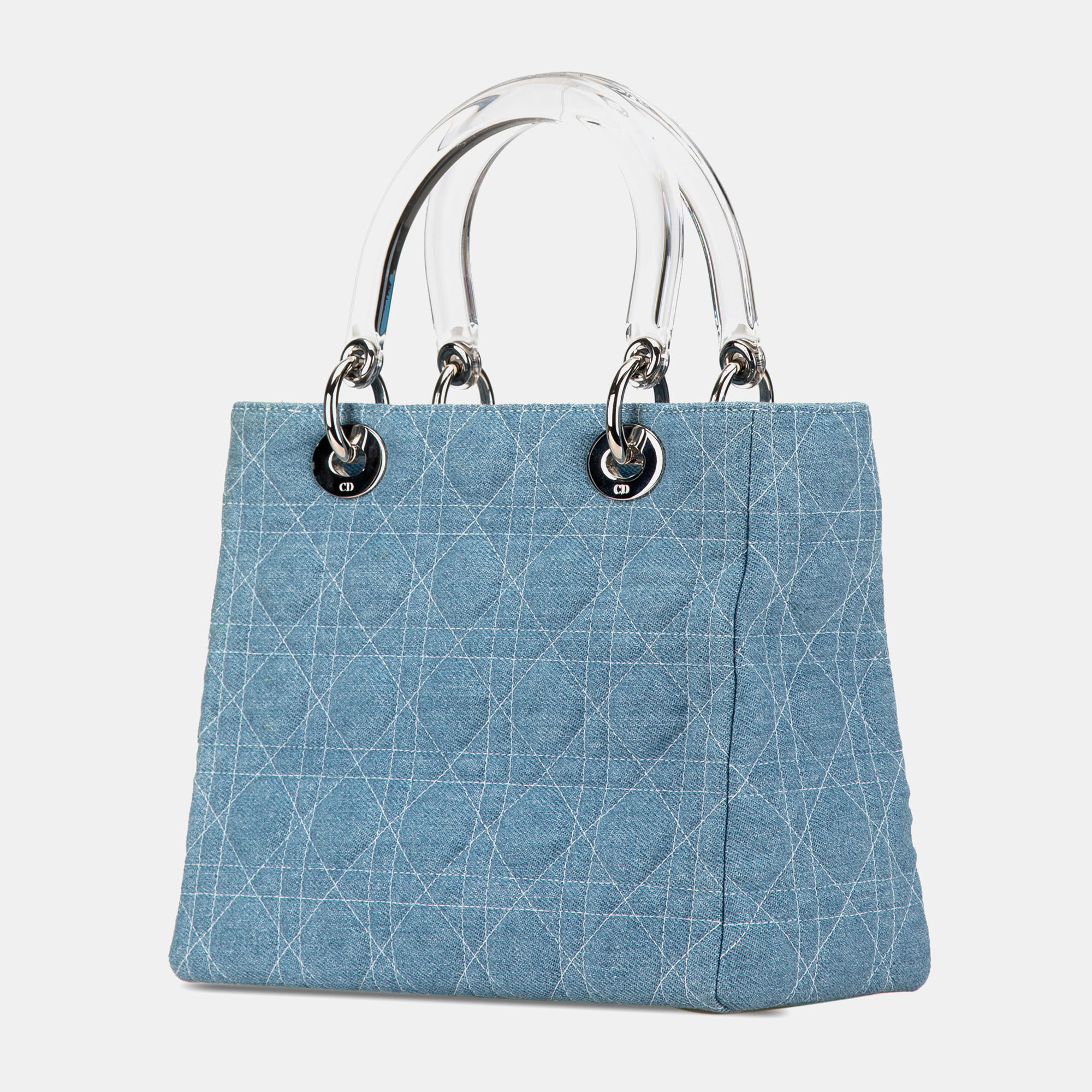 Dior Blue Medium Denim Cannage Lady Dior 