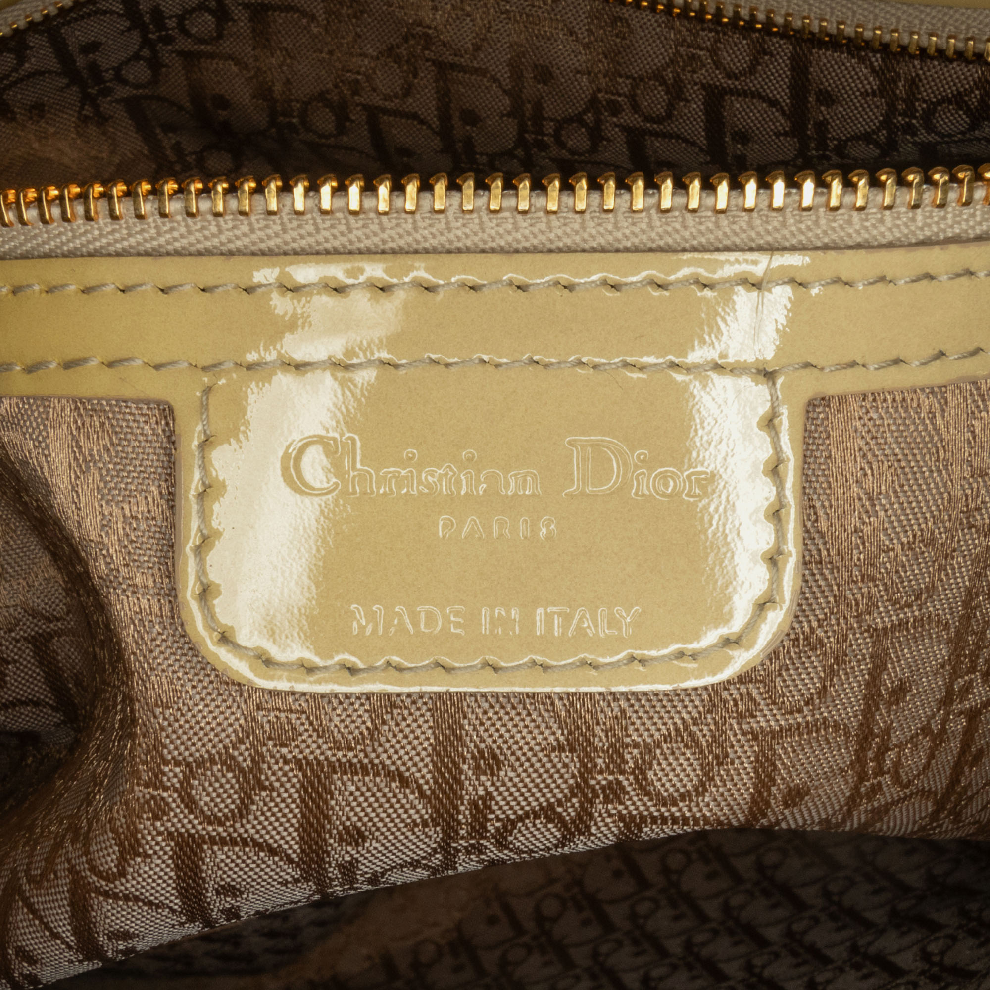 Dior Yellow Large Patent Cannage Lady Dior 