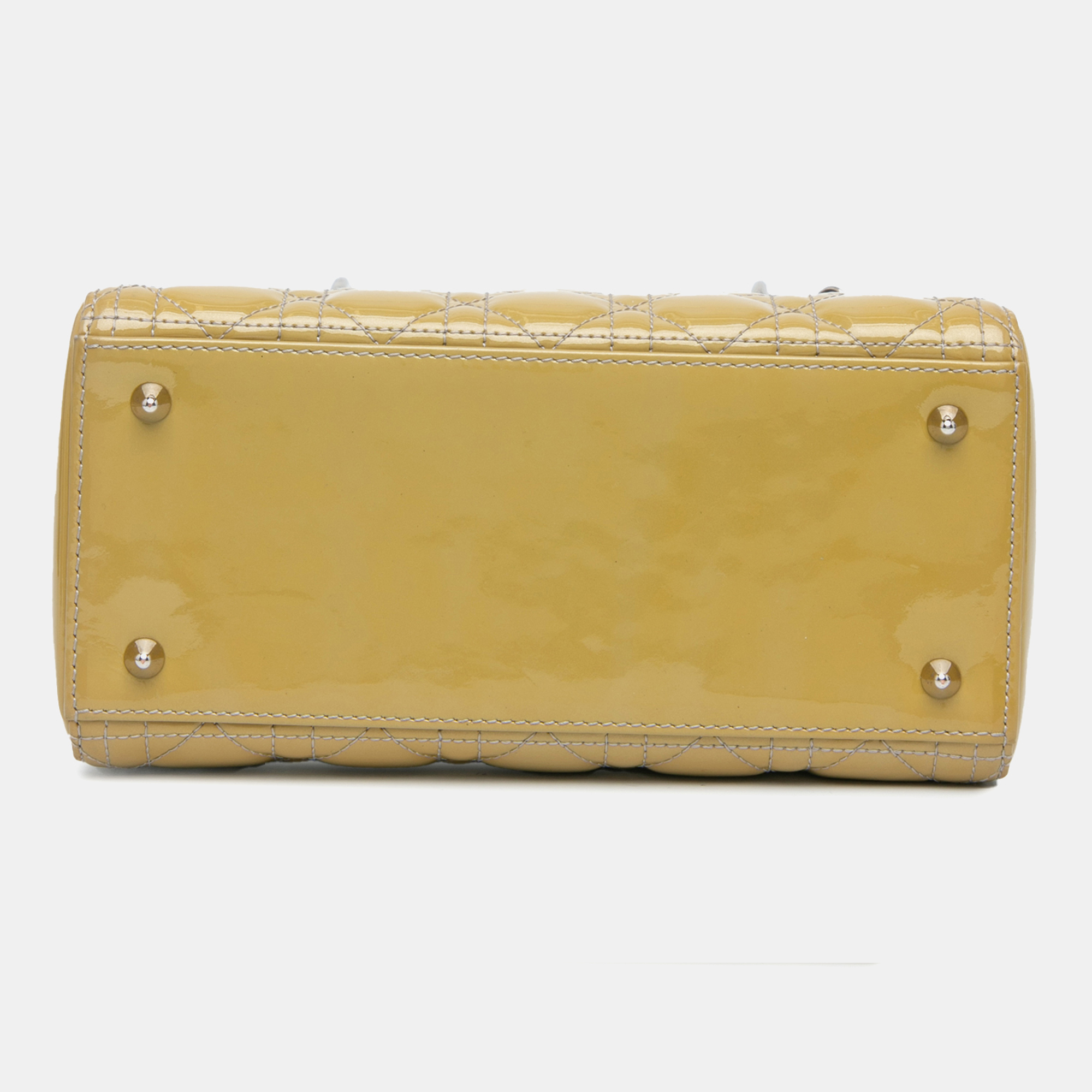 Dior Brown Medium Patent Cannage Lady Dior 