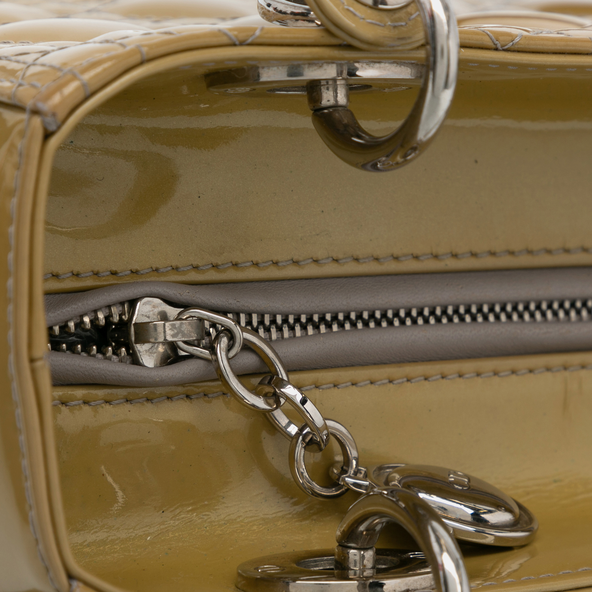 Dior Brown Medium Patent Cannage Lady Dior 