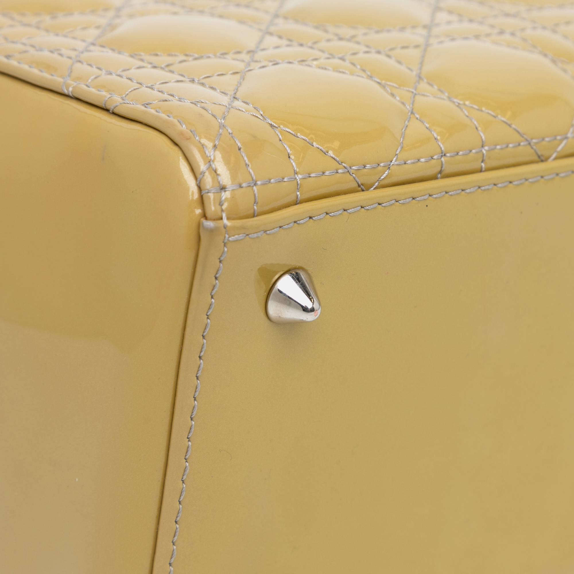 Dior Brown Medium Patent Cannage Lady Dior 