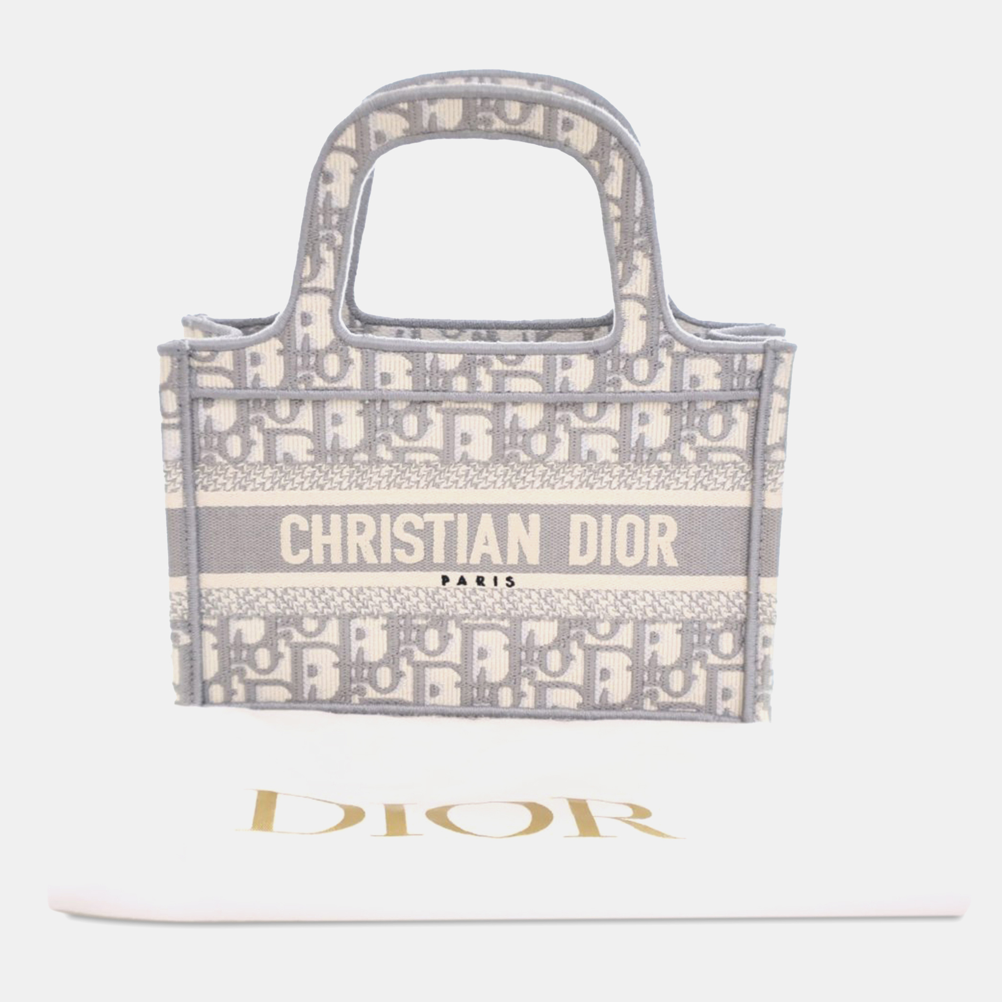 Dior Grey Mini Oblique Book Tote 