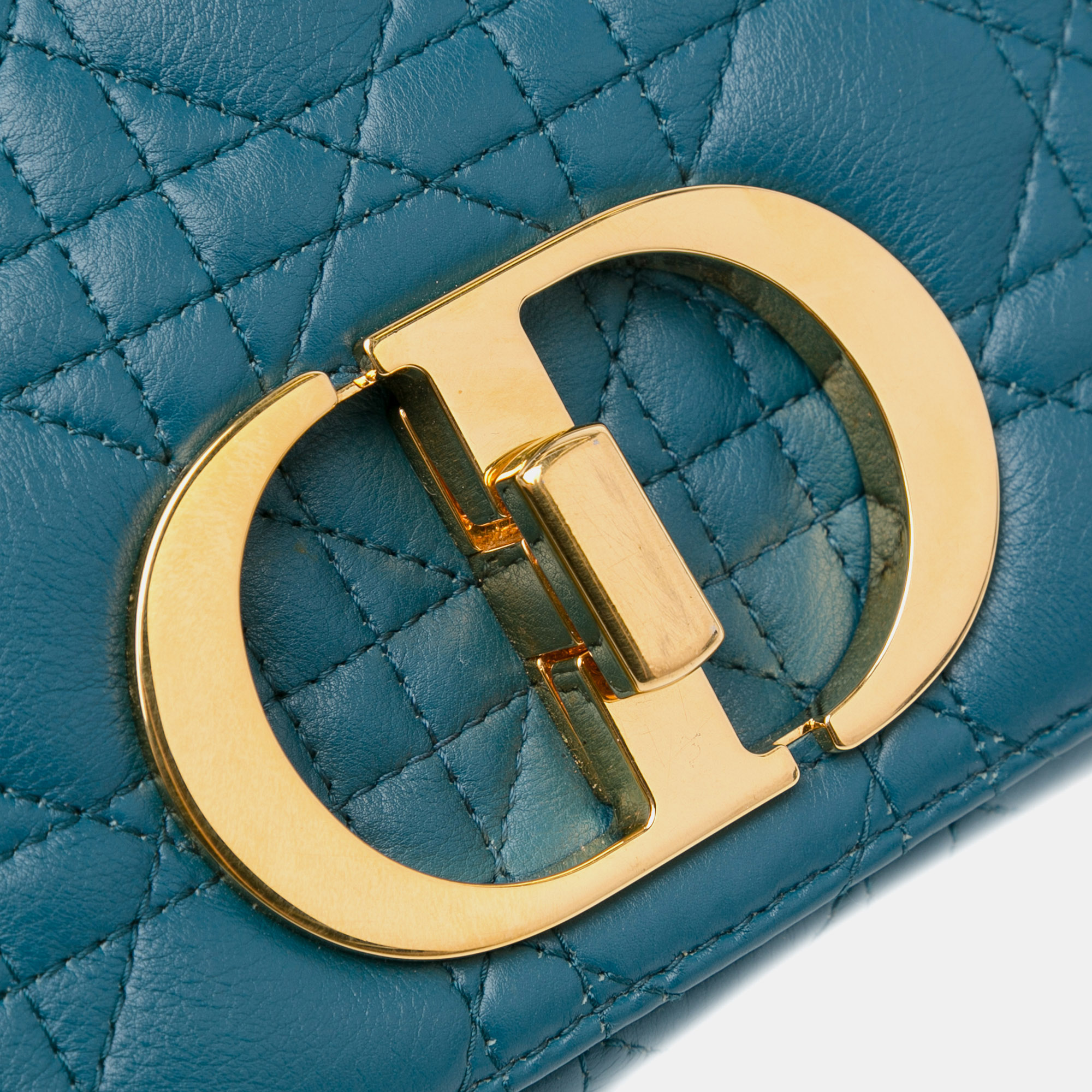 Dior Blue Small Lambskin Cannage Caro Crossbody 