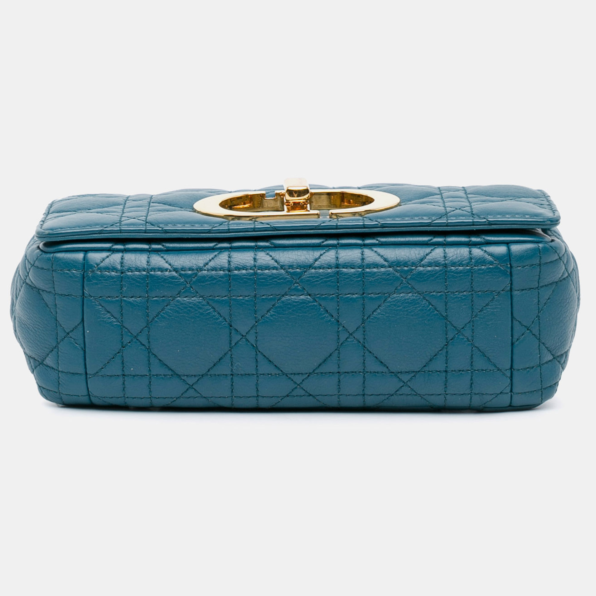 Dior Blue Small Lambskin Cannage Caro Crossbody 