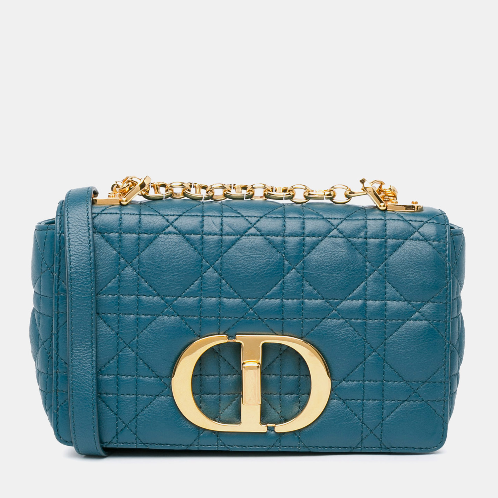 

Dior Blue Small Lambskin Cannage Caro Crossbody