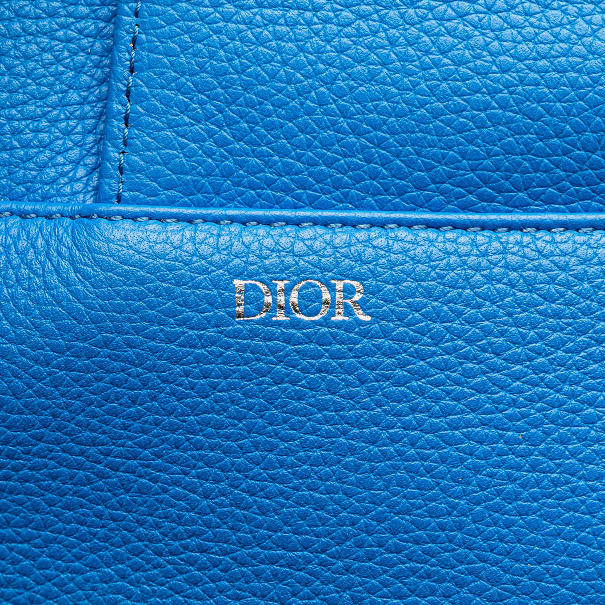 Dior Blue Leather Saddle Crossbody 