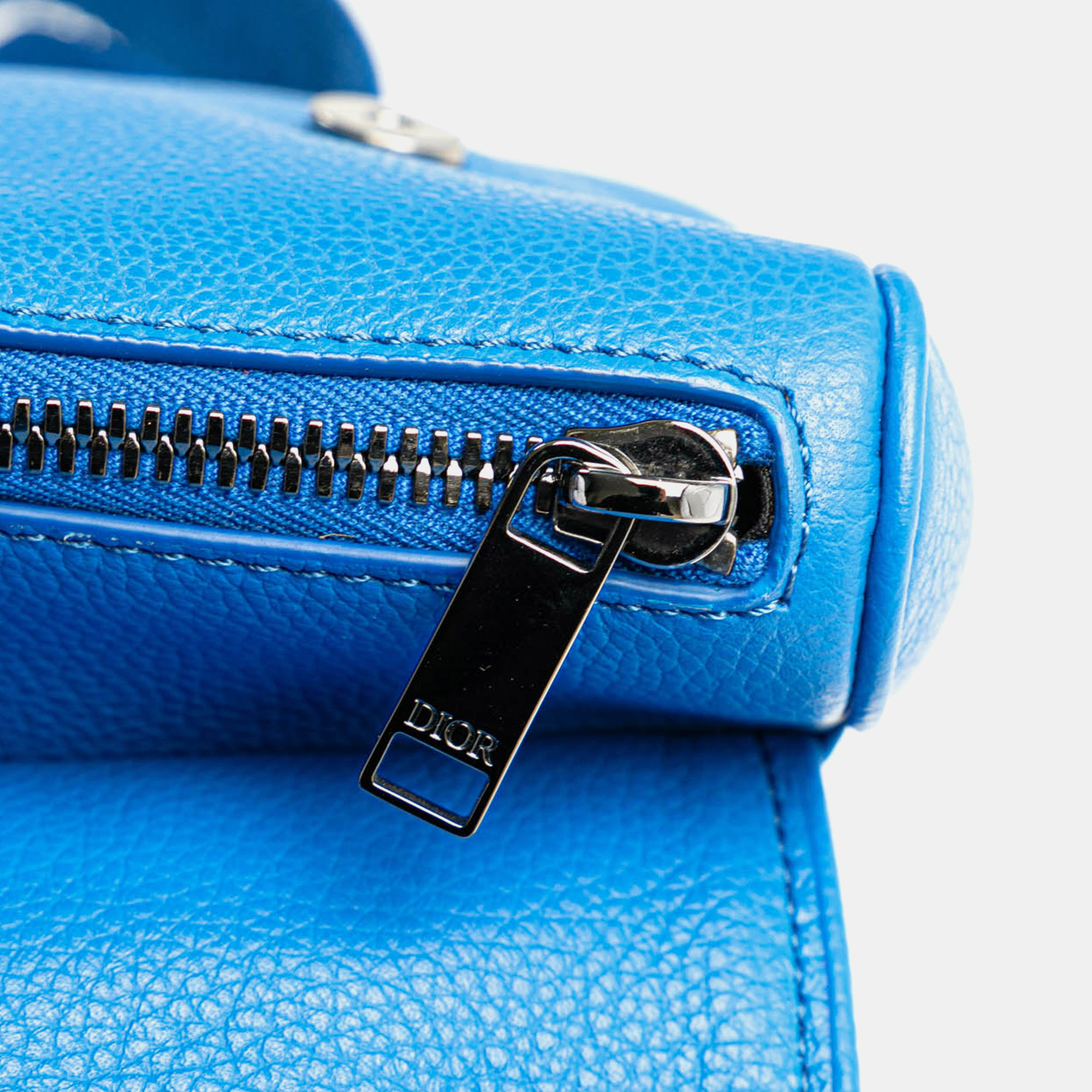 Dior Blue Leather Saddle Crossbody 