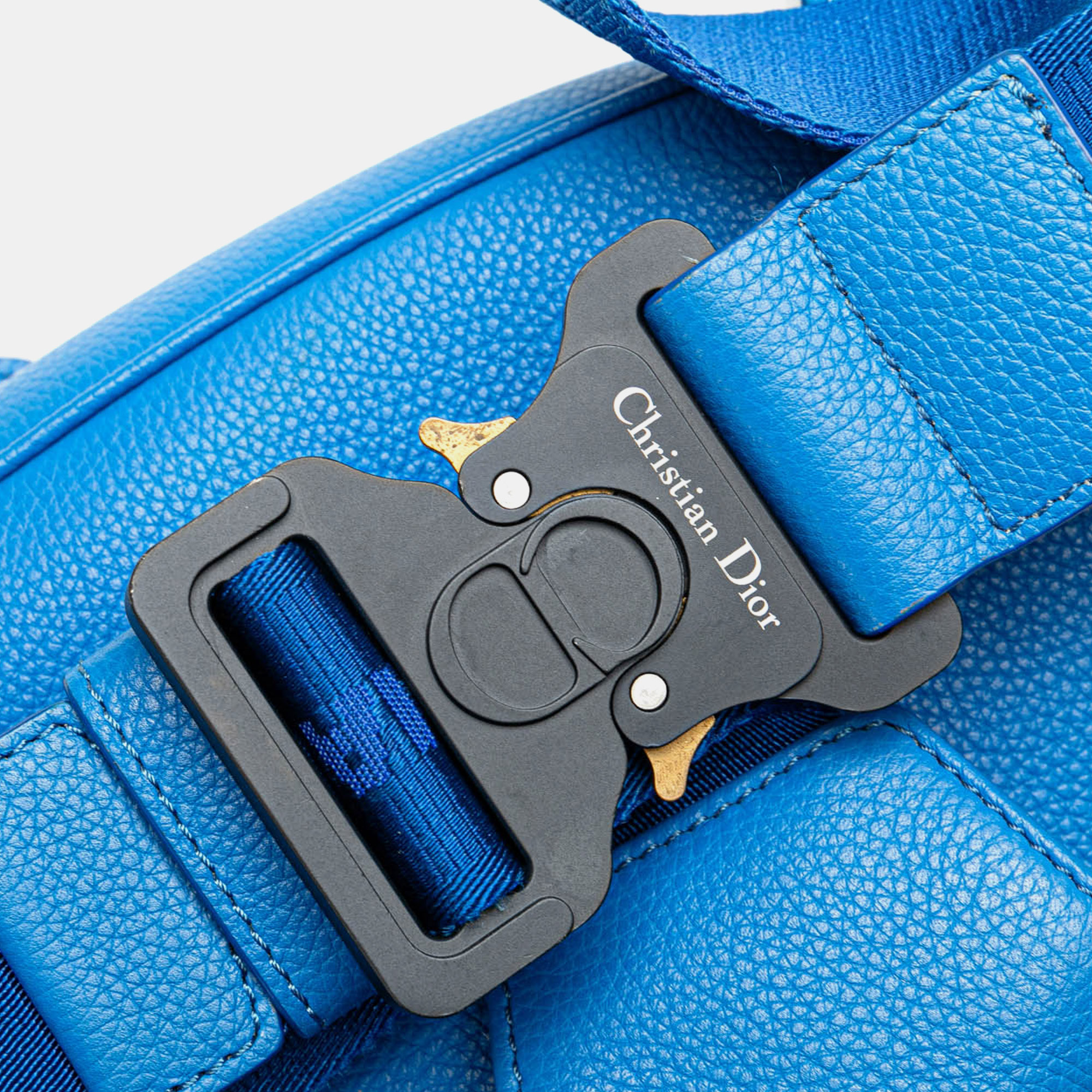 Dior Blue Leather Saddle Crossbody 