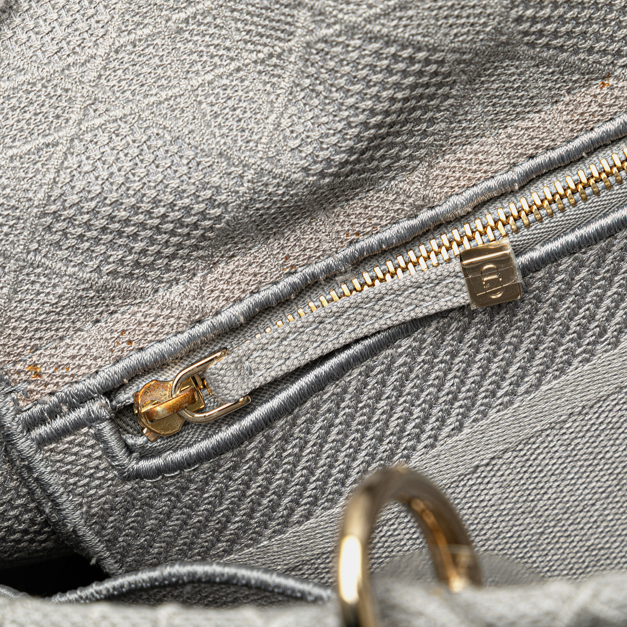 Dior Grey Large Canvas Cannage Lady D Lite 