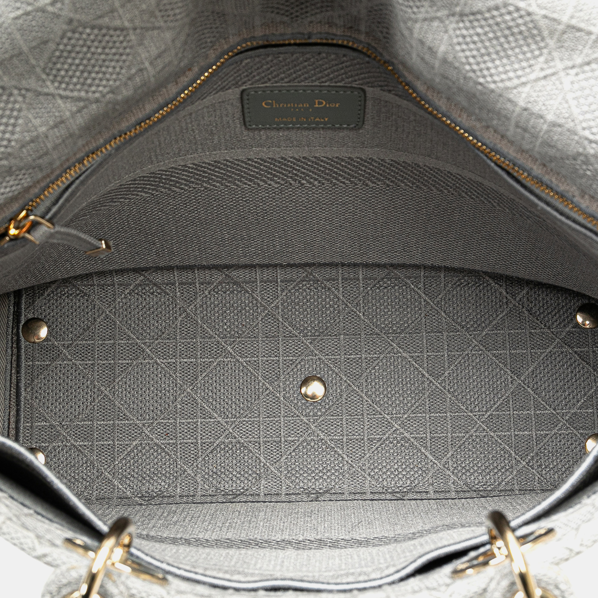 Dior Grey Large Canvas Cannage Lady D Lite 