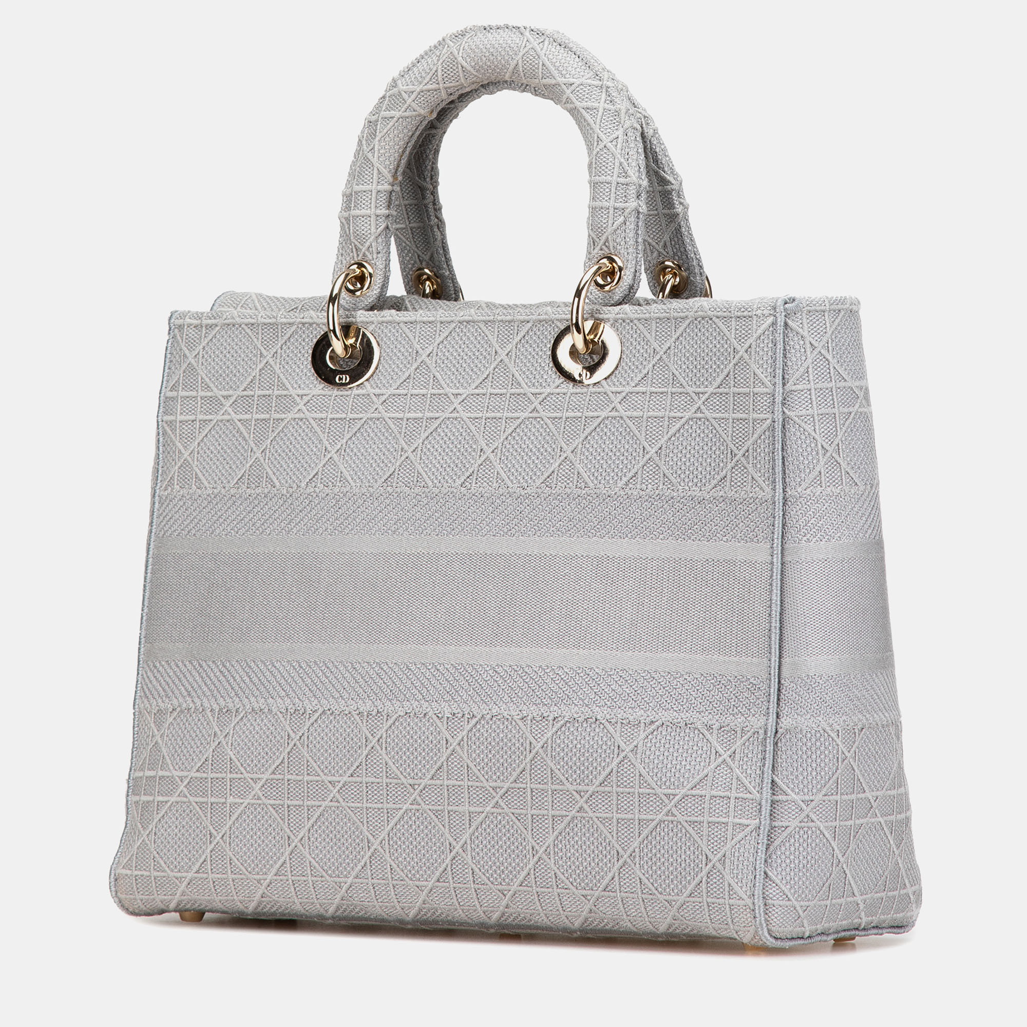Dior Grey Large Canvas Cannage Lady D Lite 