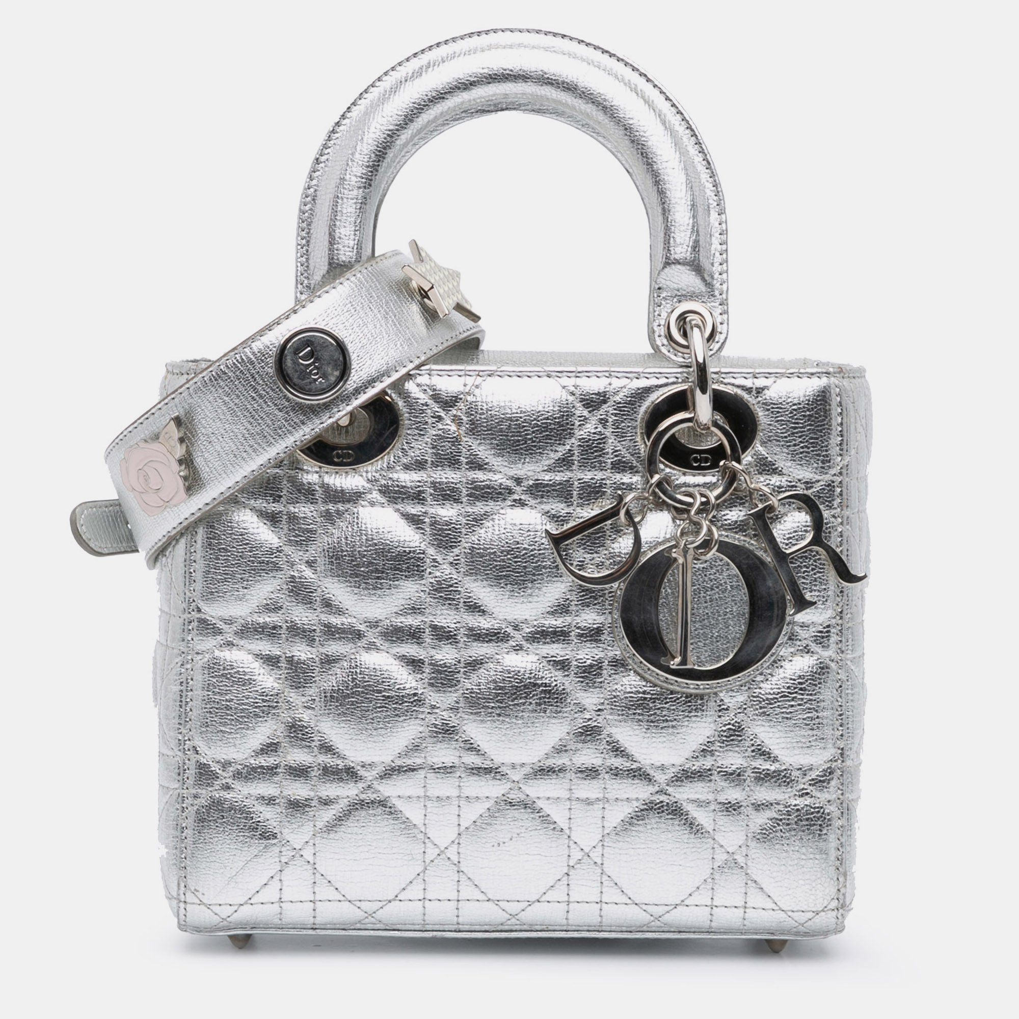 

Dior Silver Small Metallic Grained Calfskin Cannage My ABCDior Lady Dior