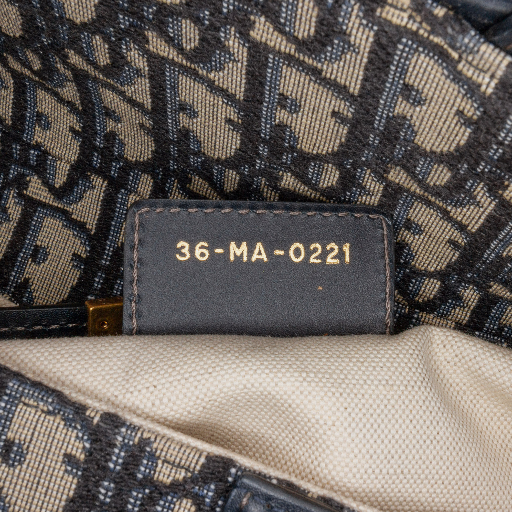 Dior Navy Blue Oblique Canvas Saddle Bag 