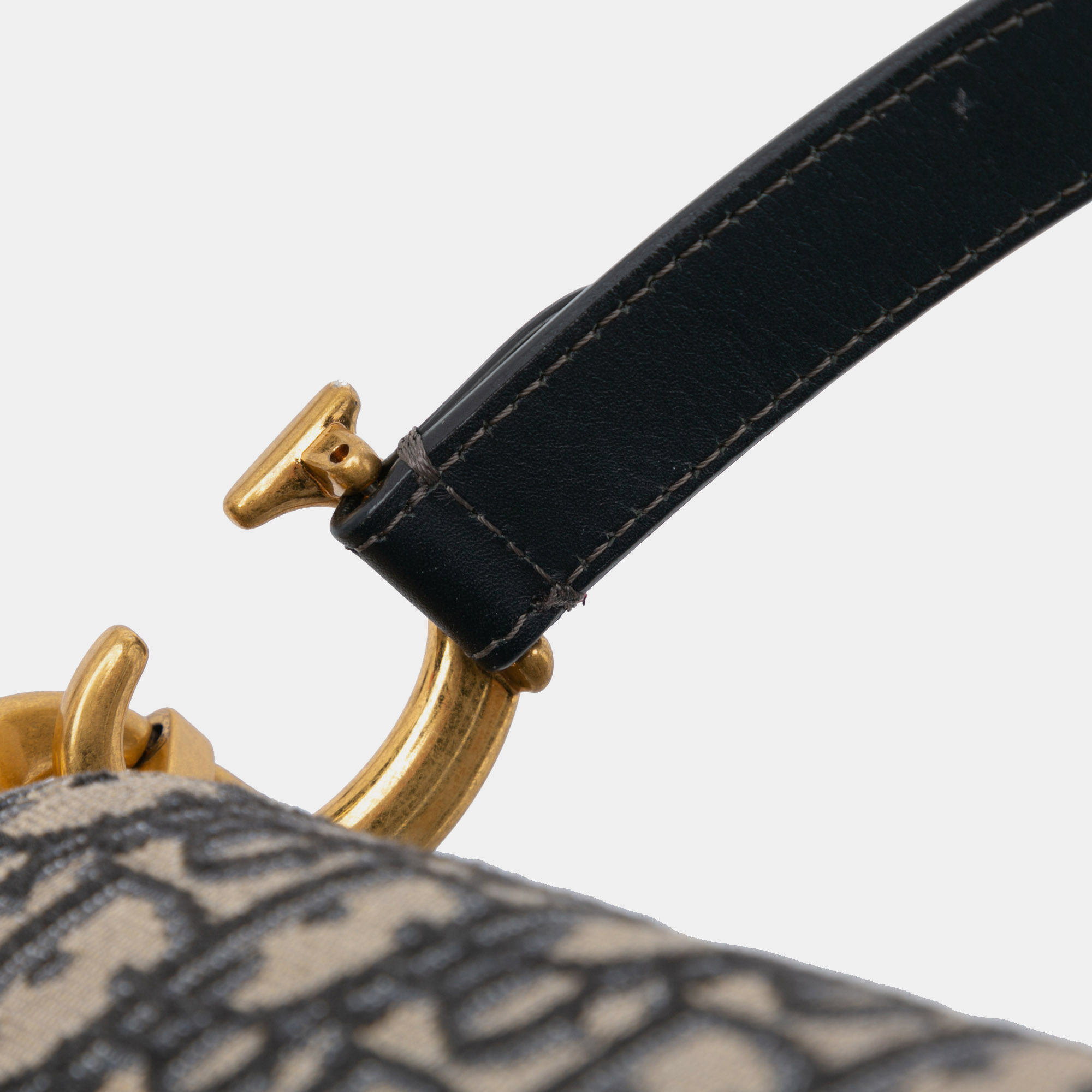 Dior Navy Blue Oblique Canvas Saddle Bag 