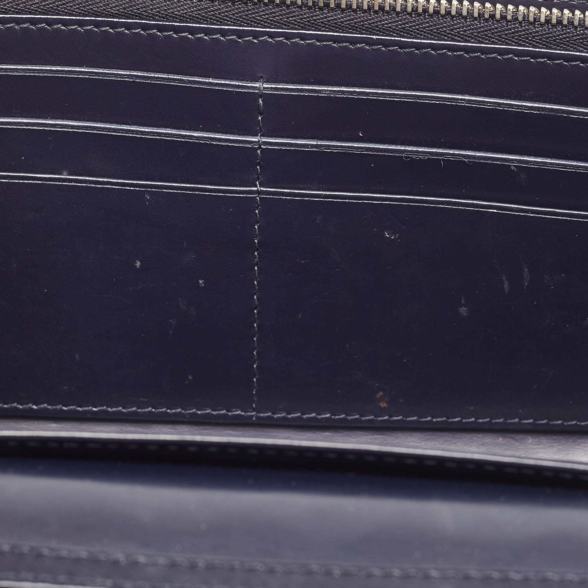 Dior Navy Blue Micro Cannage Patent Leather Lady Dior Chain Clutch 