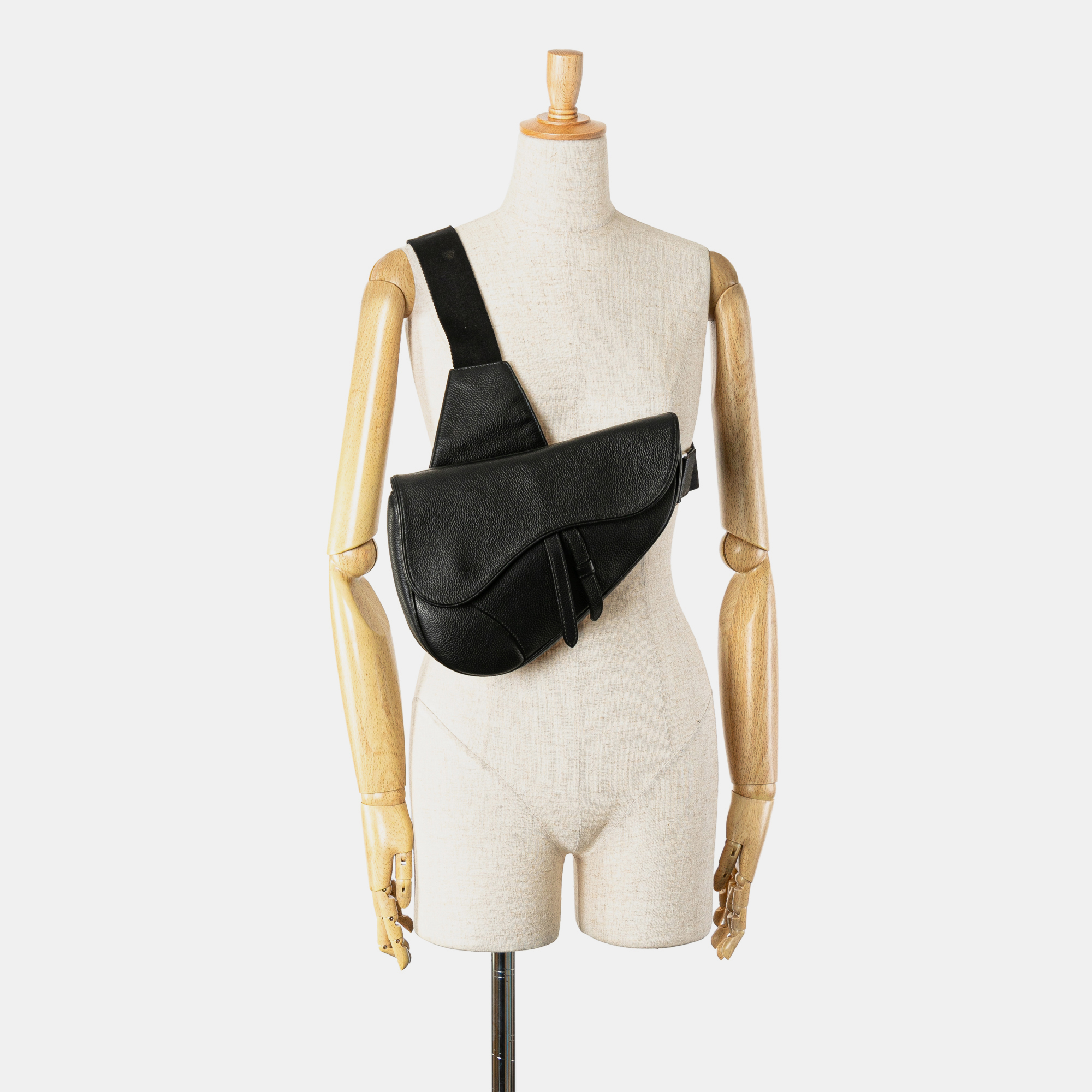 Dior Black Leather Saddle Crossbody 