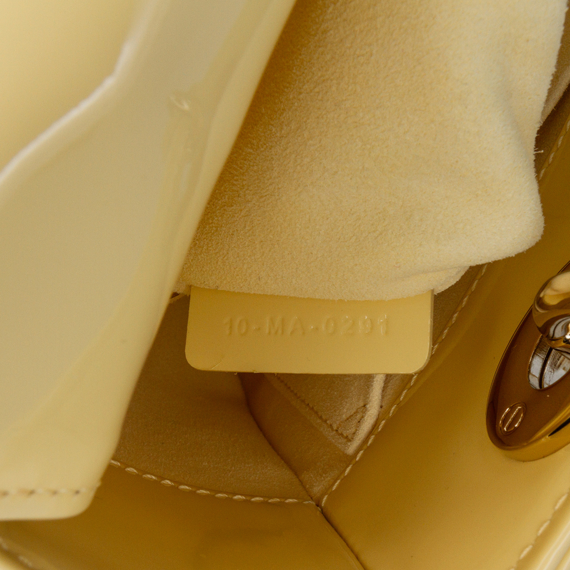 Dior Yellow Small Patent Cannage Lady Dior 