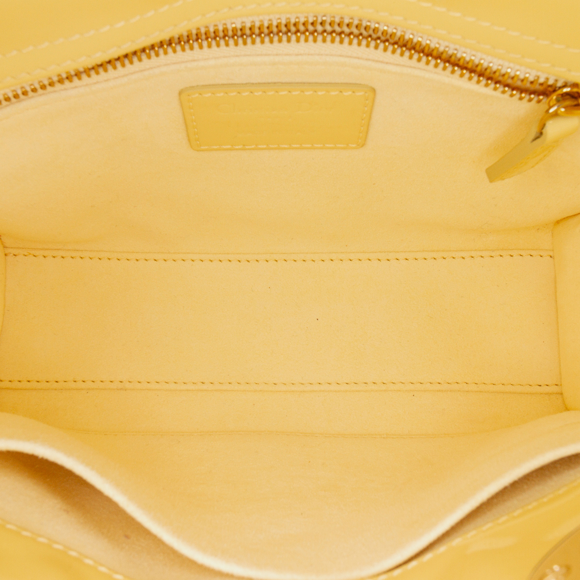 Dior Yellow Small Patent Cannage Lady Dior 