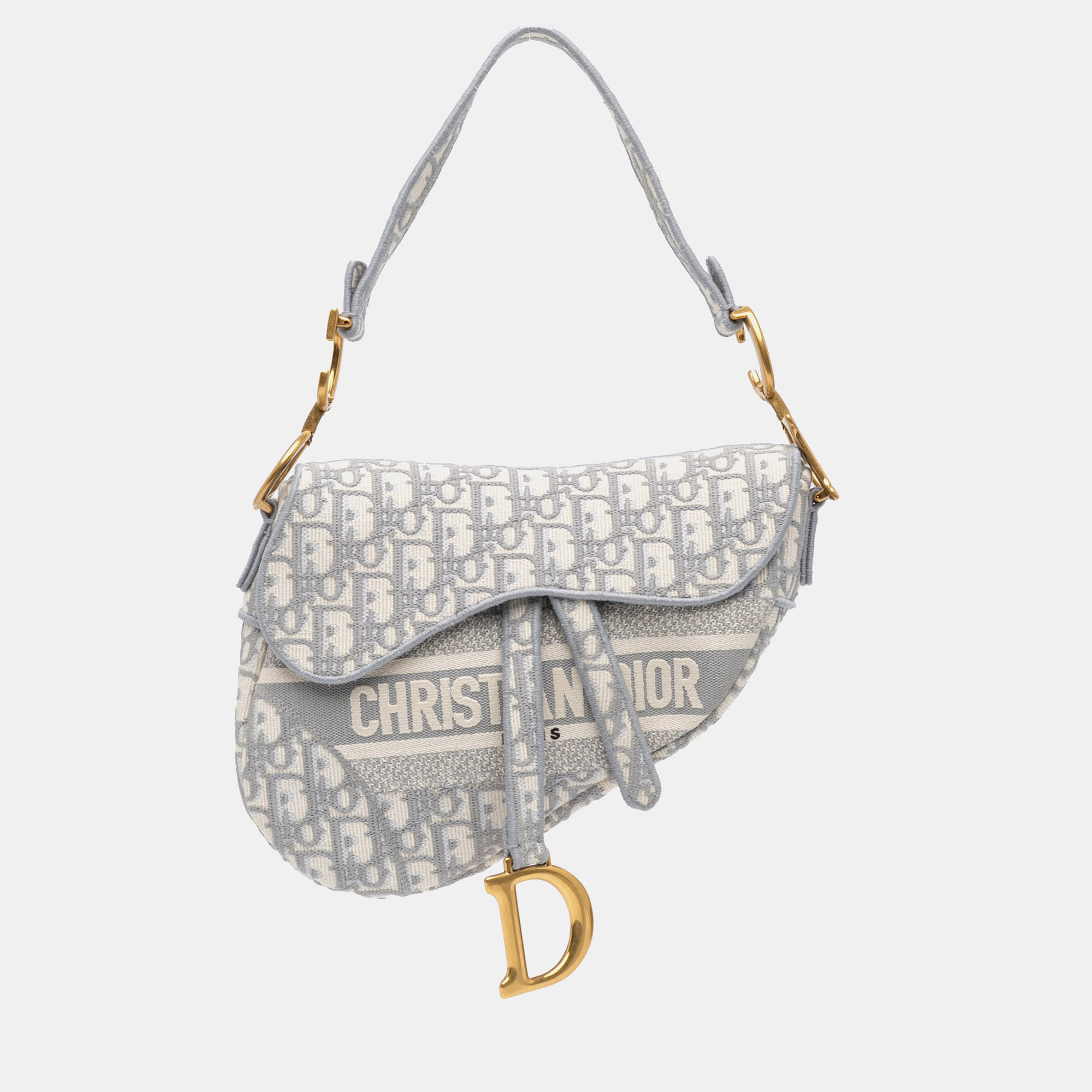 

Dior Grey Oblique Embroidered Canvas Saddle Bag