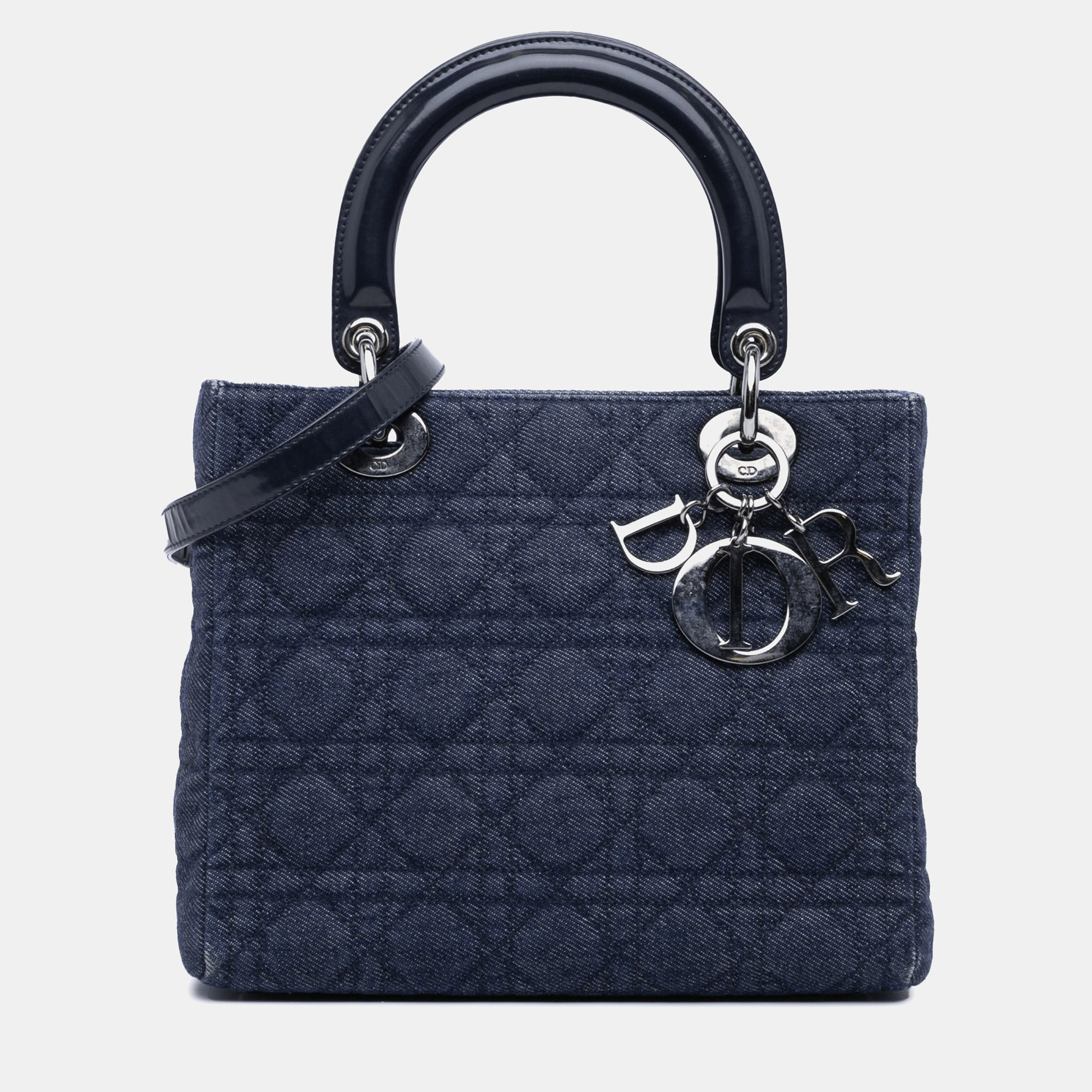 

Dior Blue Medium Denim Cannage Lady Dior