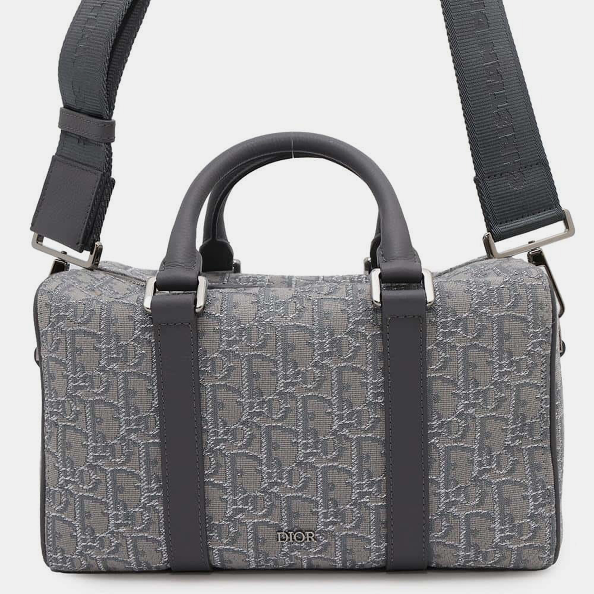 

Dior Gray Jacquard Calf Leather Travel Shoulder Bag, Grey