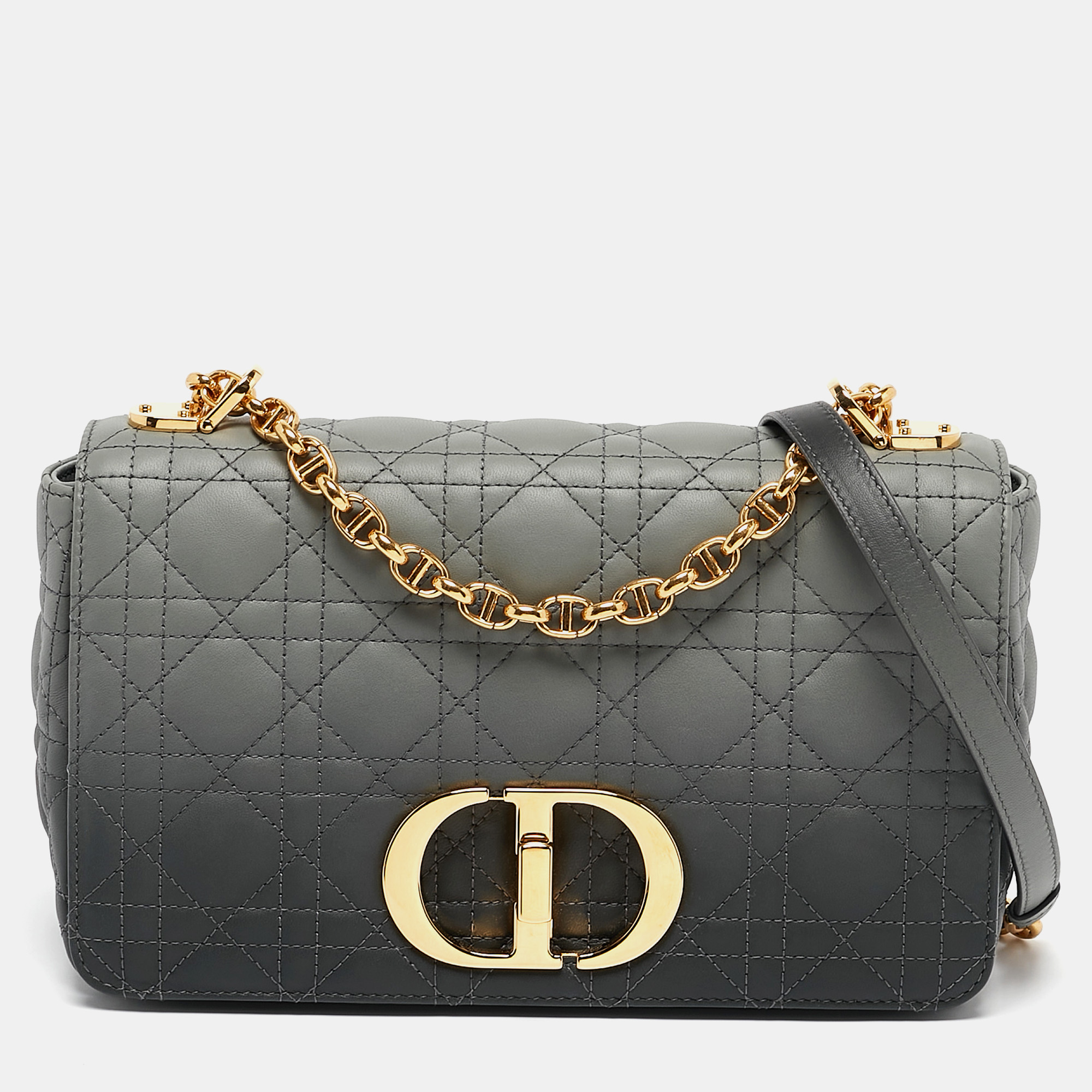 

Dior Grey Ombre Cannage Leather  Caro Shoulder Bag