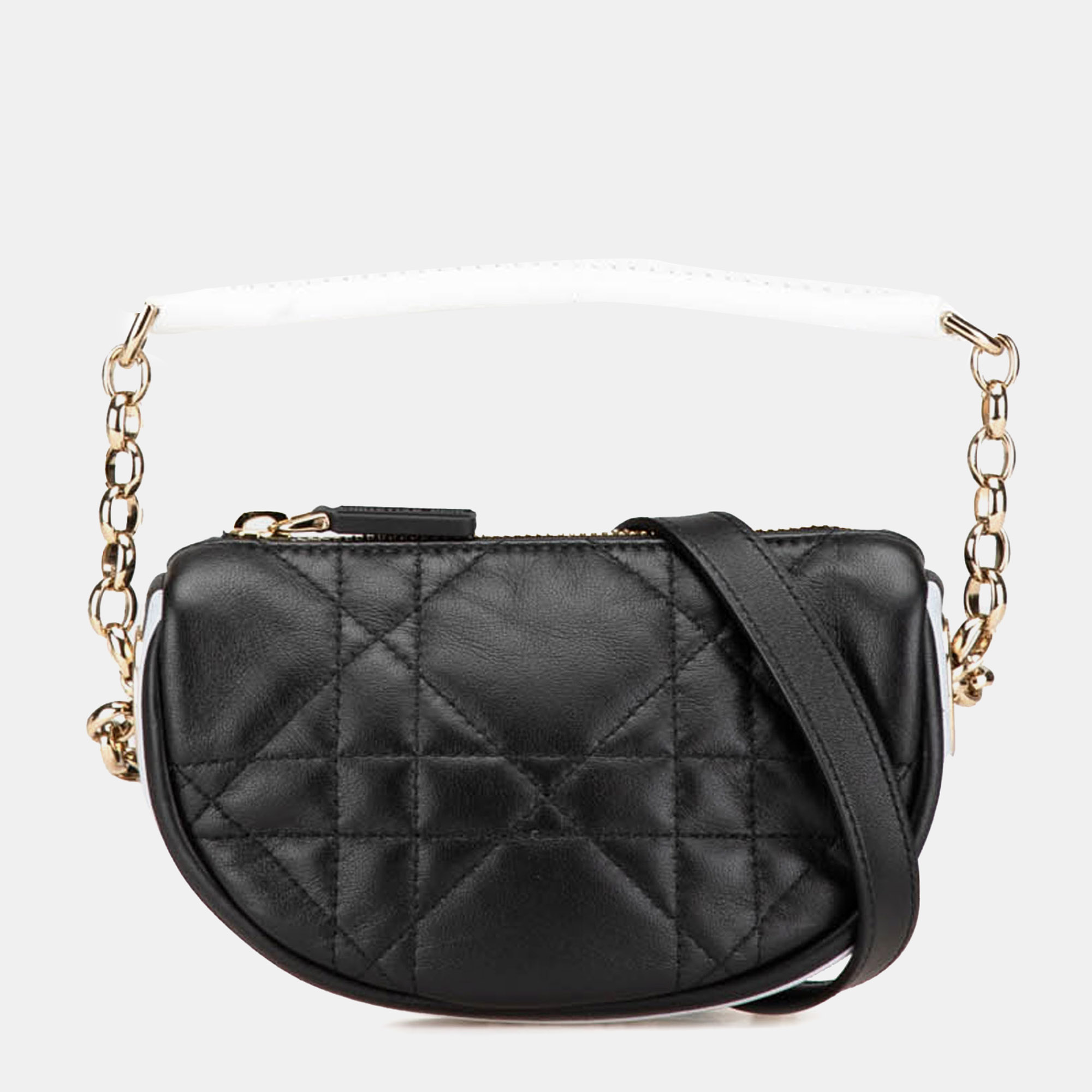 

Dior Black Micro Lambskin Cannage Dior Vibe Satchel