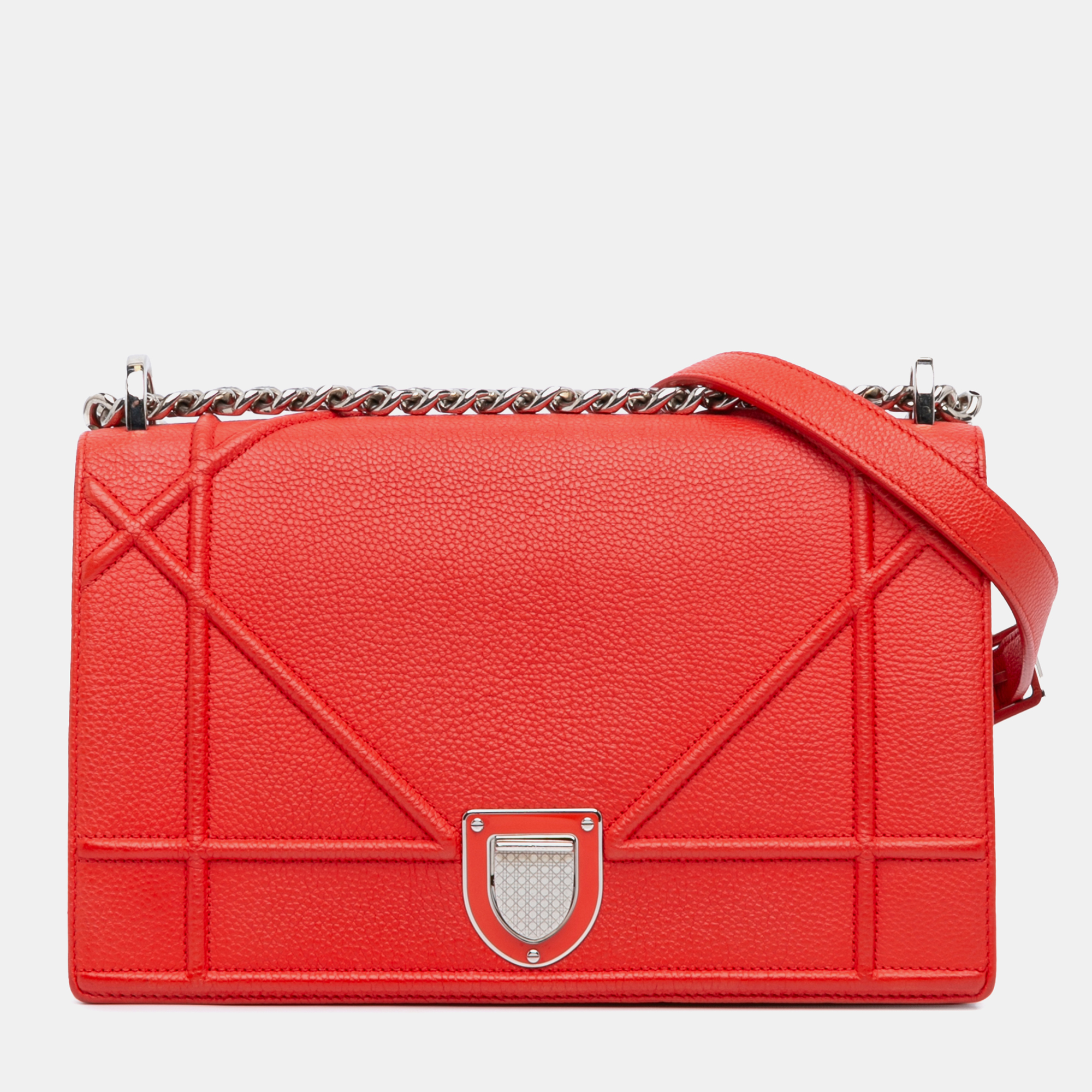 

Dior Red Medium Grained Calfskin Diorama Flap