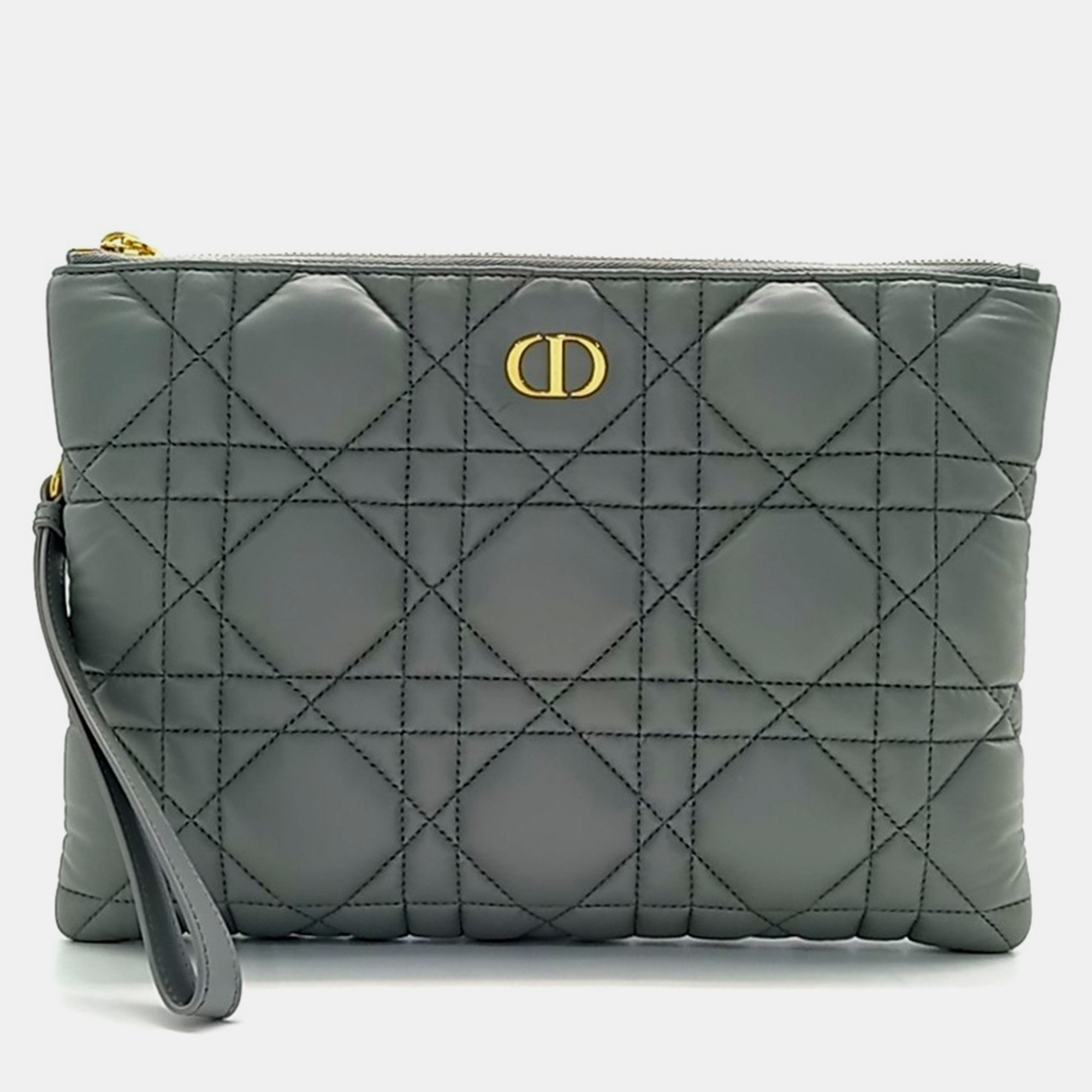 

Dior Grey Leather Caro Clutch bag