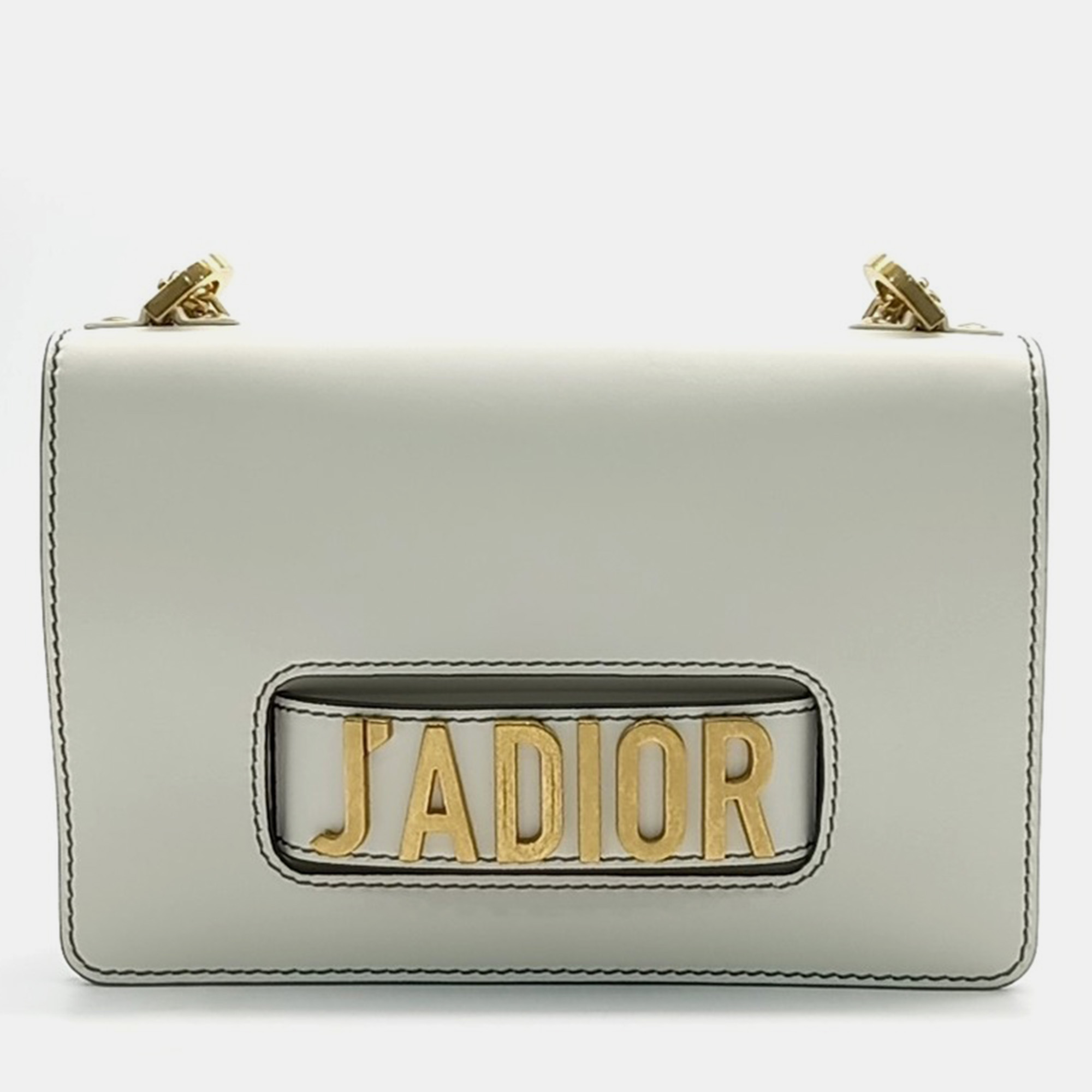 

Dior Ivory Leather J'adior Chain Shoulder Bag, White