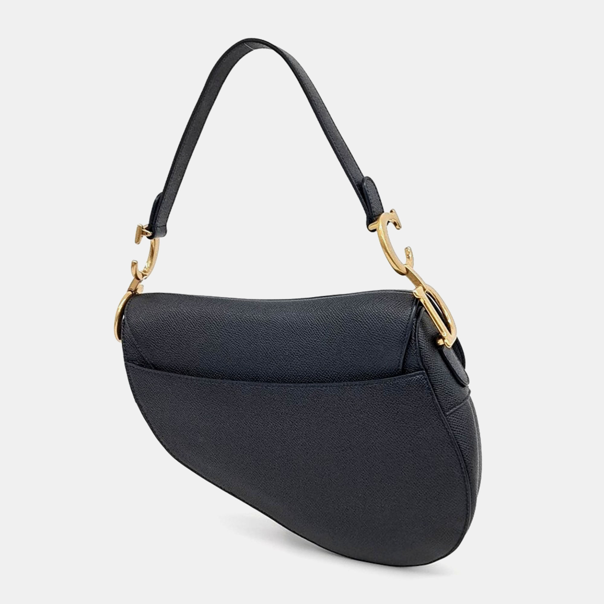 Dior Black Leather Saddle bag 
