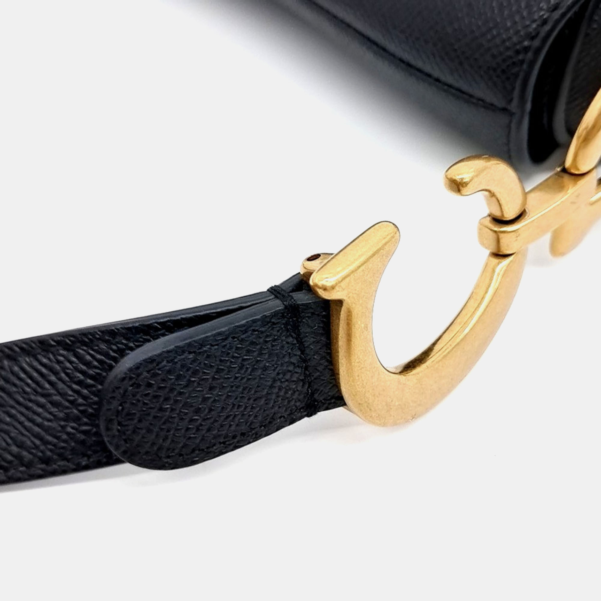 Dior Black Leather Saddle bag 