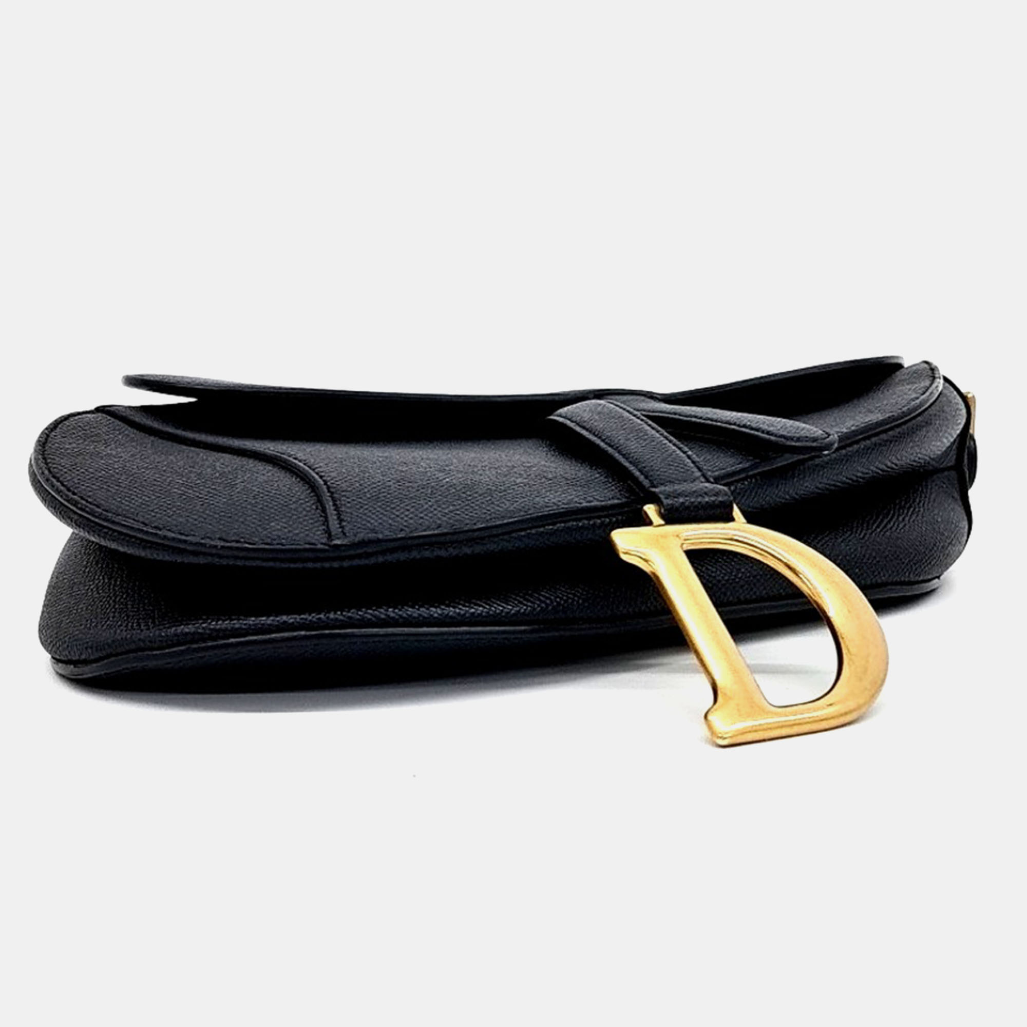 Dior Black Leather Saddle bag 