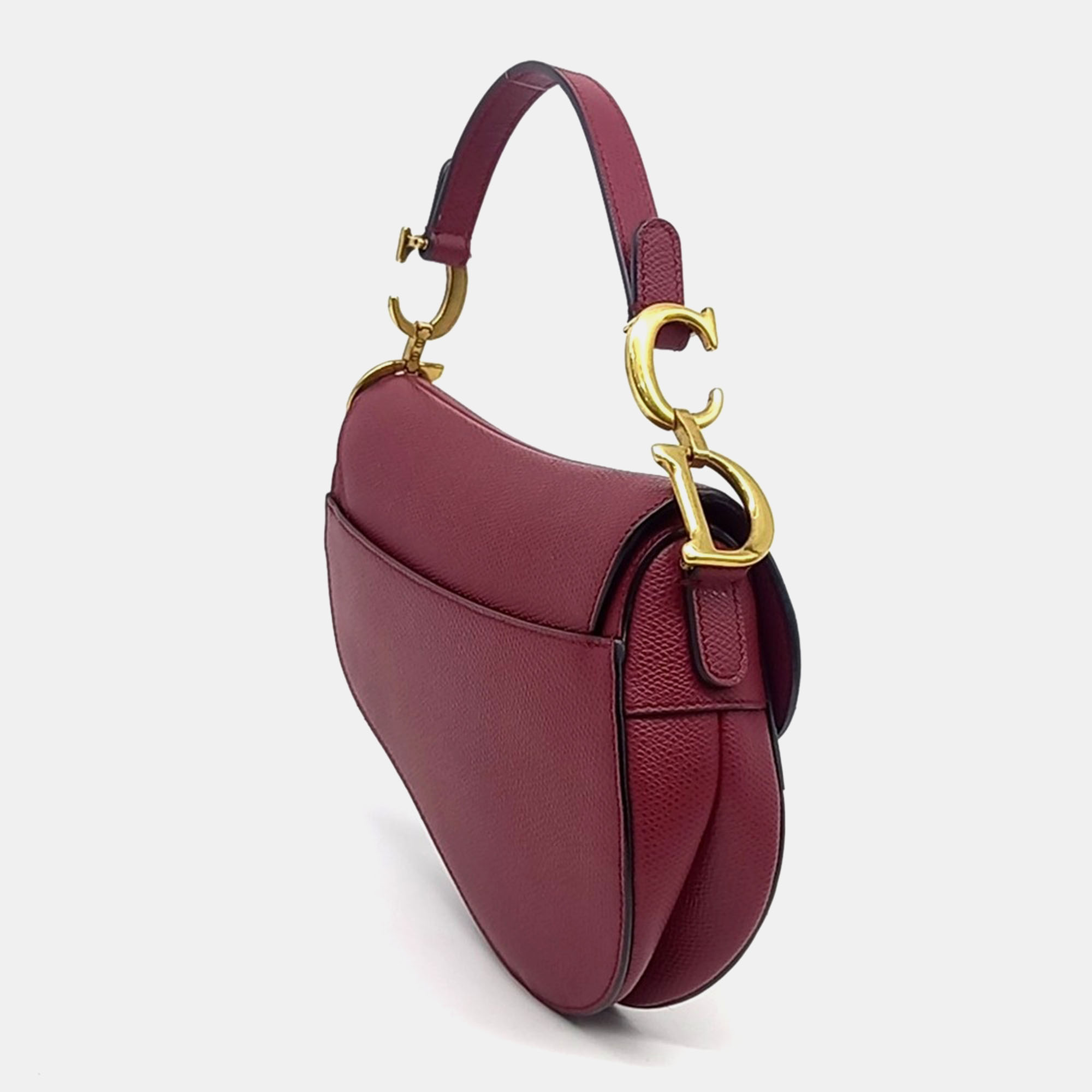 Dior Red Leather Mini Saddle Bag 