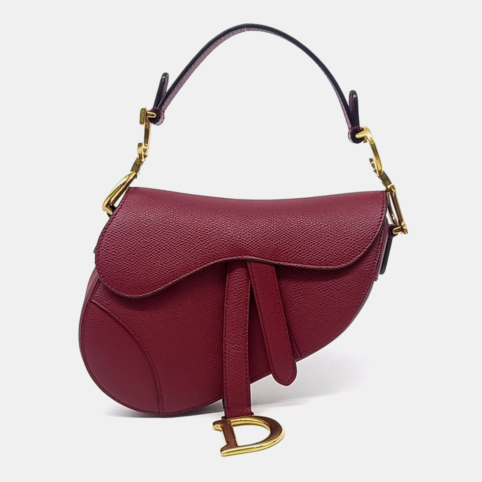 

Dior Red Leather Mini Saddle Bag