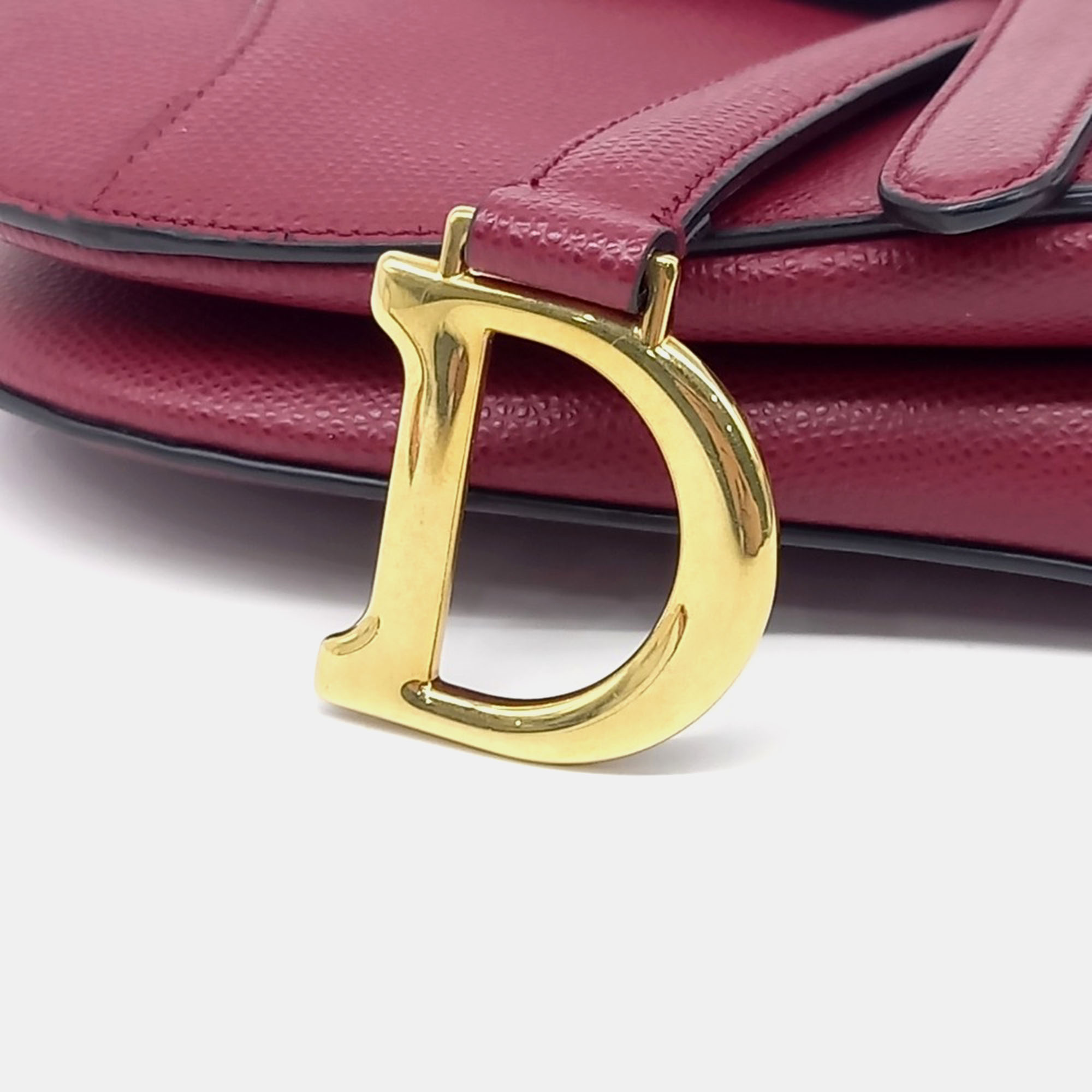 Dior Red Leather Mini Saddle Bag 