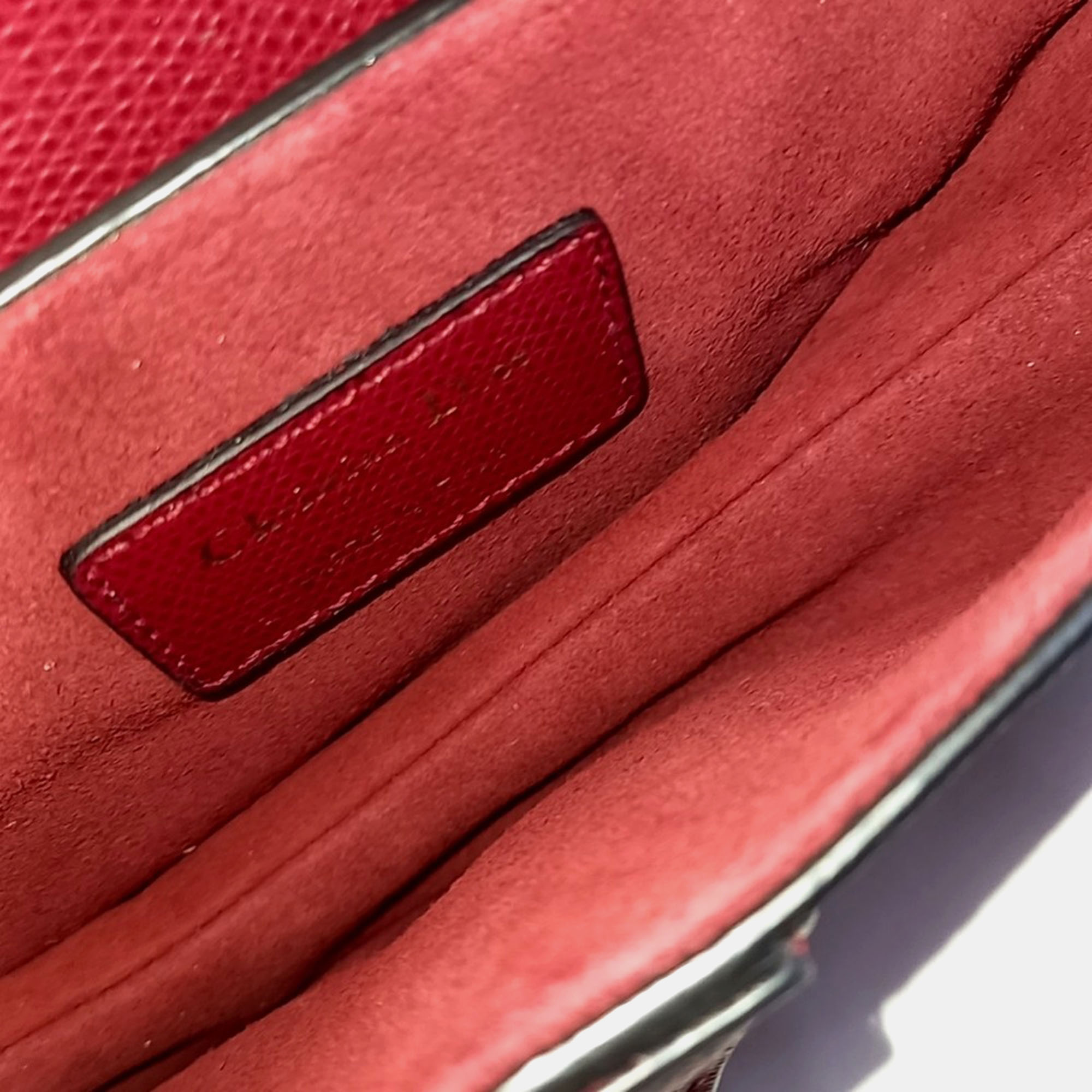 Dior Red Leather Mini Saddle Bag 