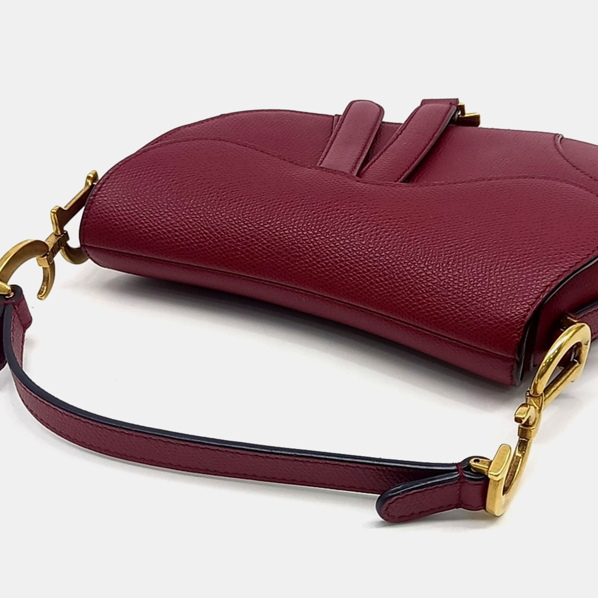 Dior Red Leather Mini Saddle Bag 