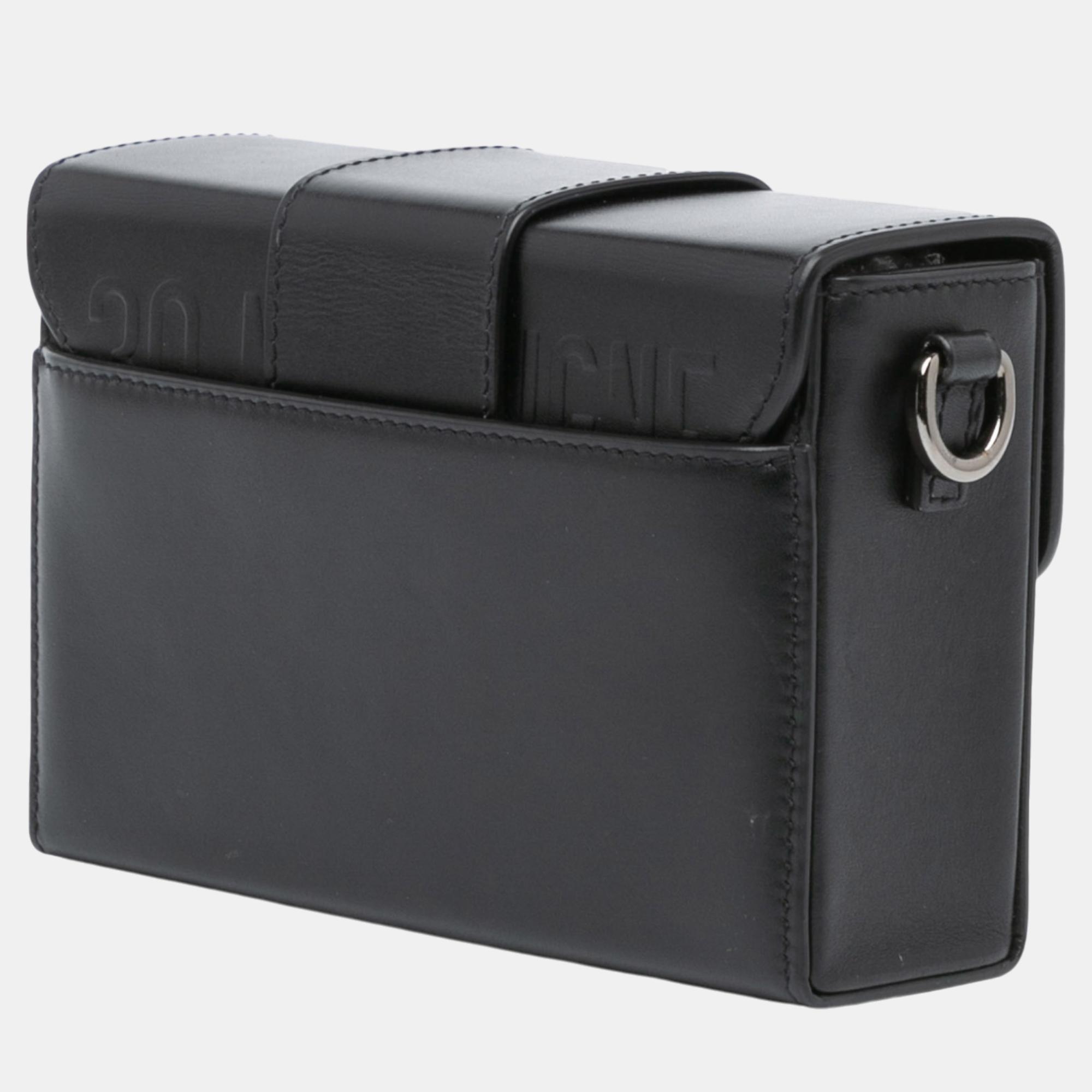 Dior Black Micro Smooth Calfskin 30 Montaigne Flap 