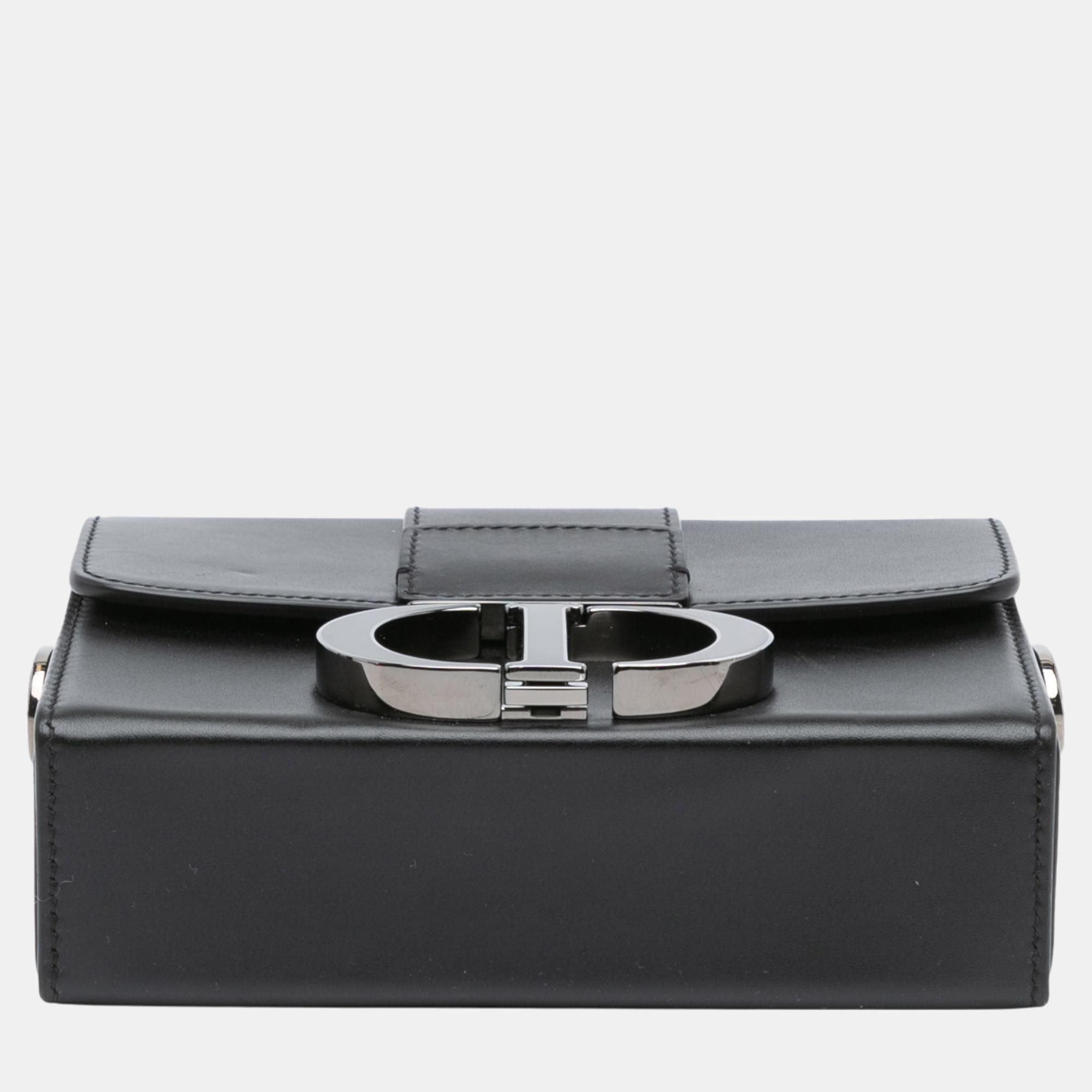 Dior Black Micro Smooth Calfskin 30 Montaigne Flap 