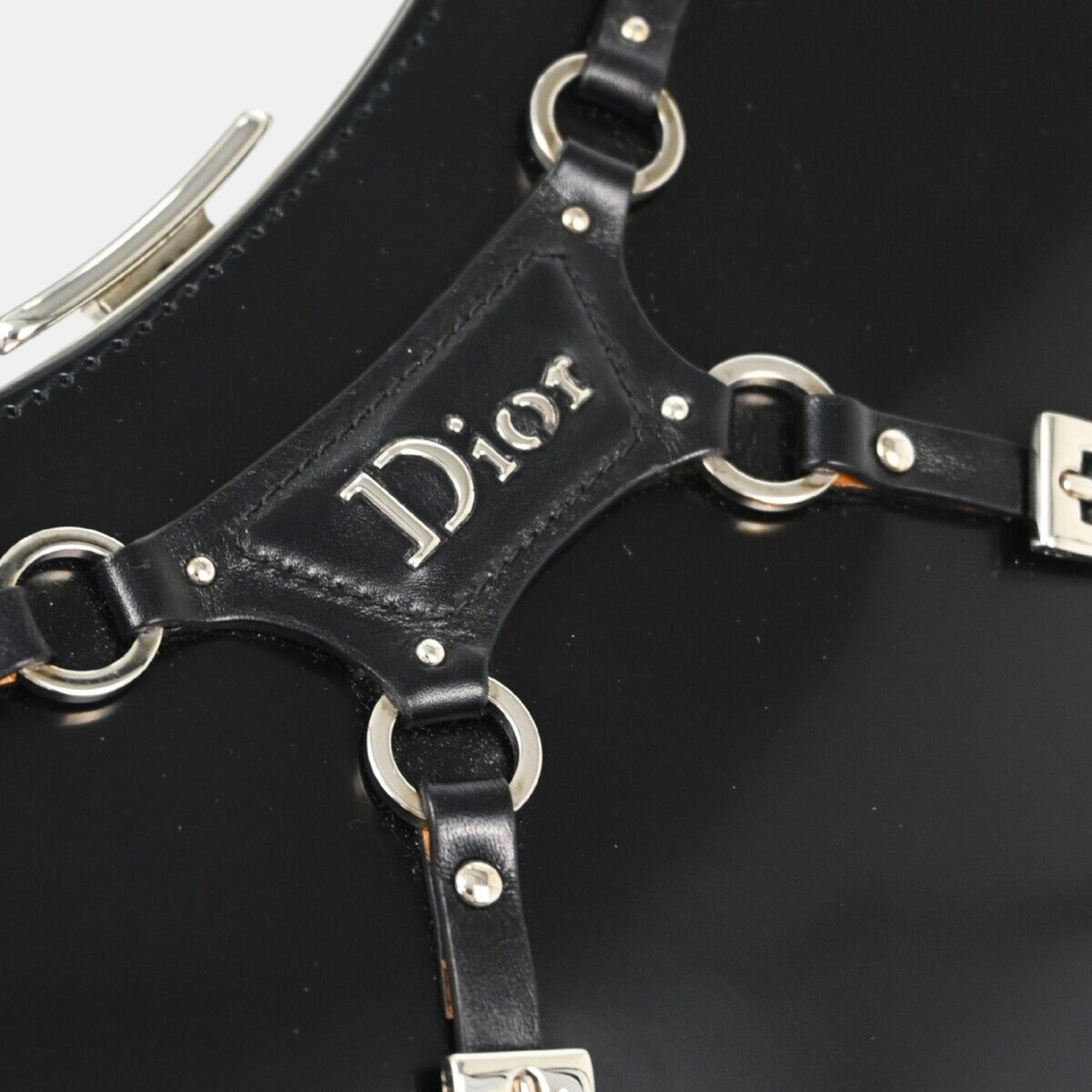 Dior Black Patent Leather Medium Handbag 