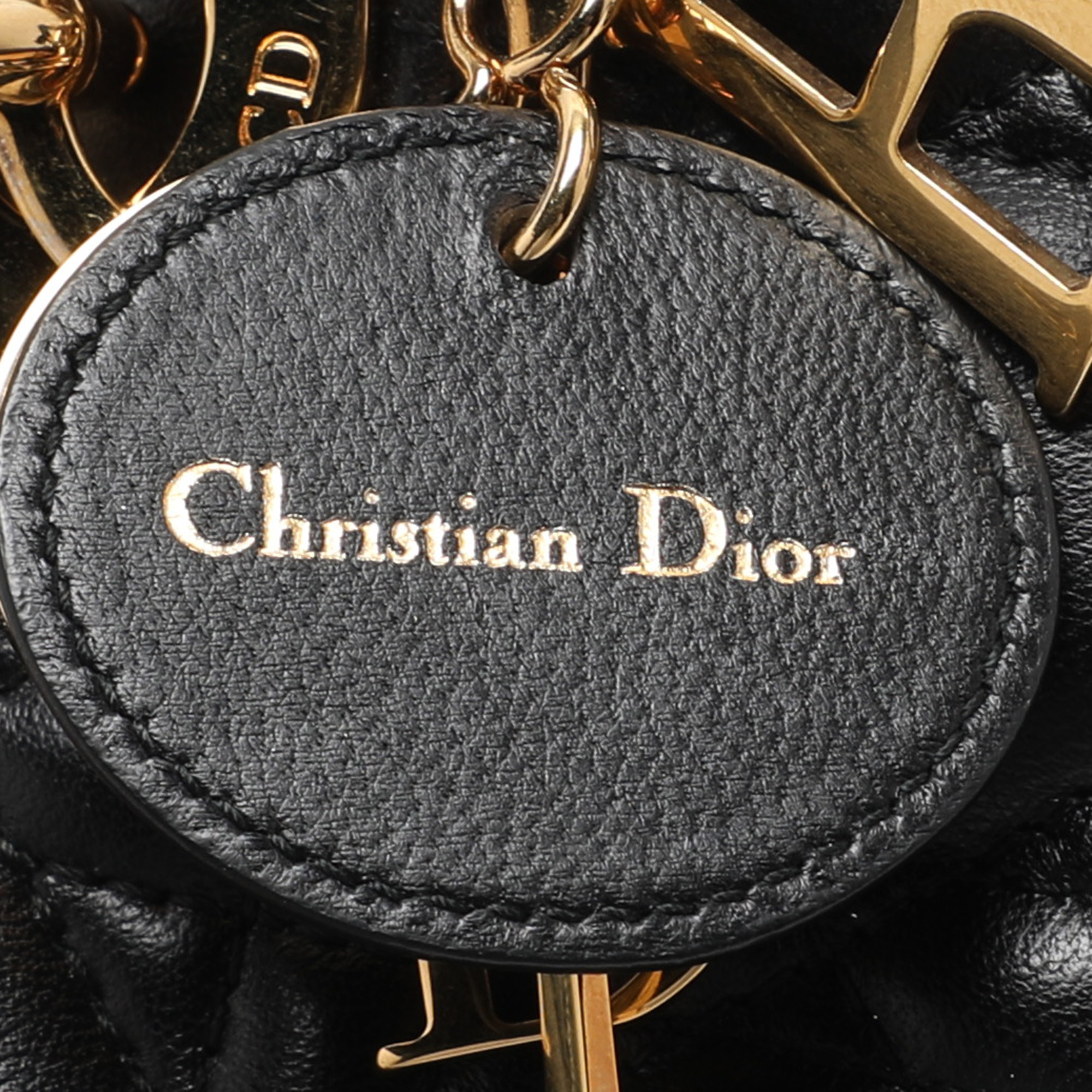 Dior Black Cannage Leather Mini Lady Dior Tote 
