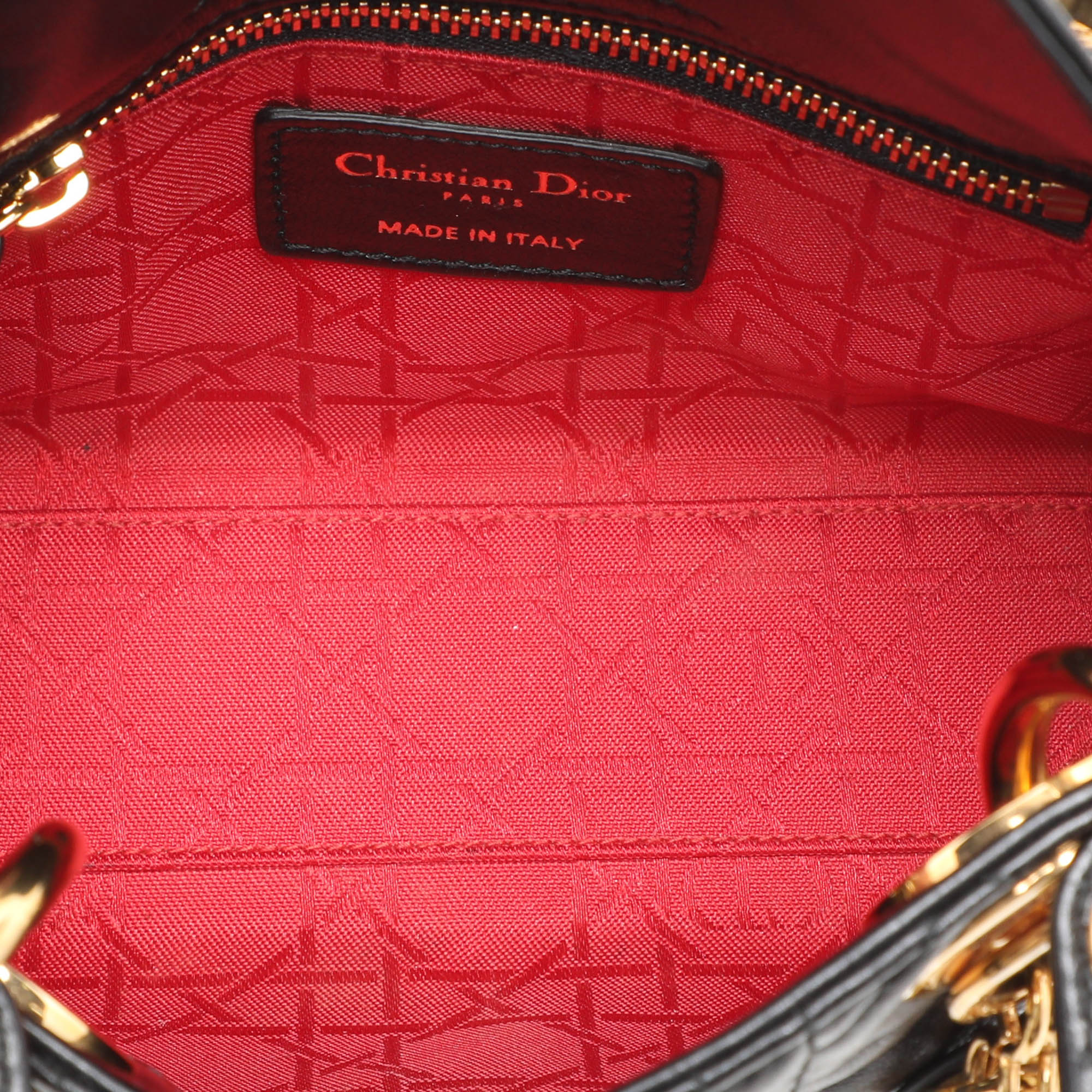 Dior Black Cannage Leather Mini Lady Dior Tote 