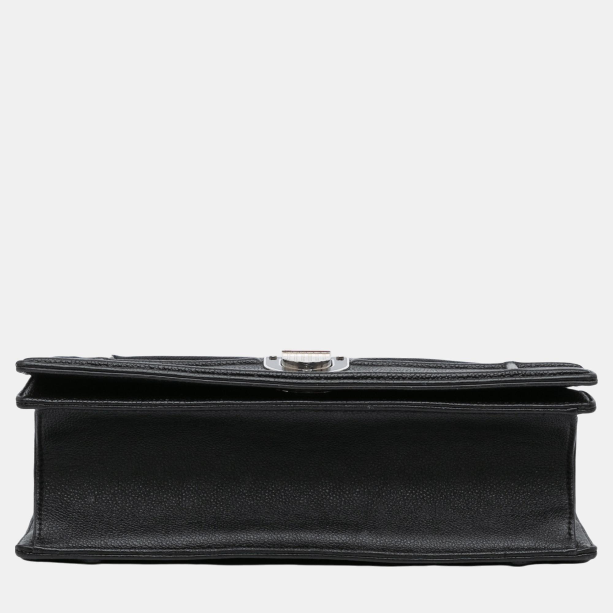 Dior Black Medium Calfskin Diorama Flap 